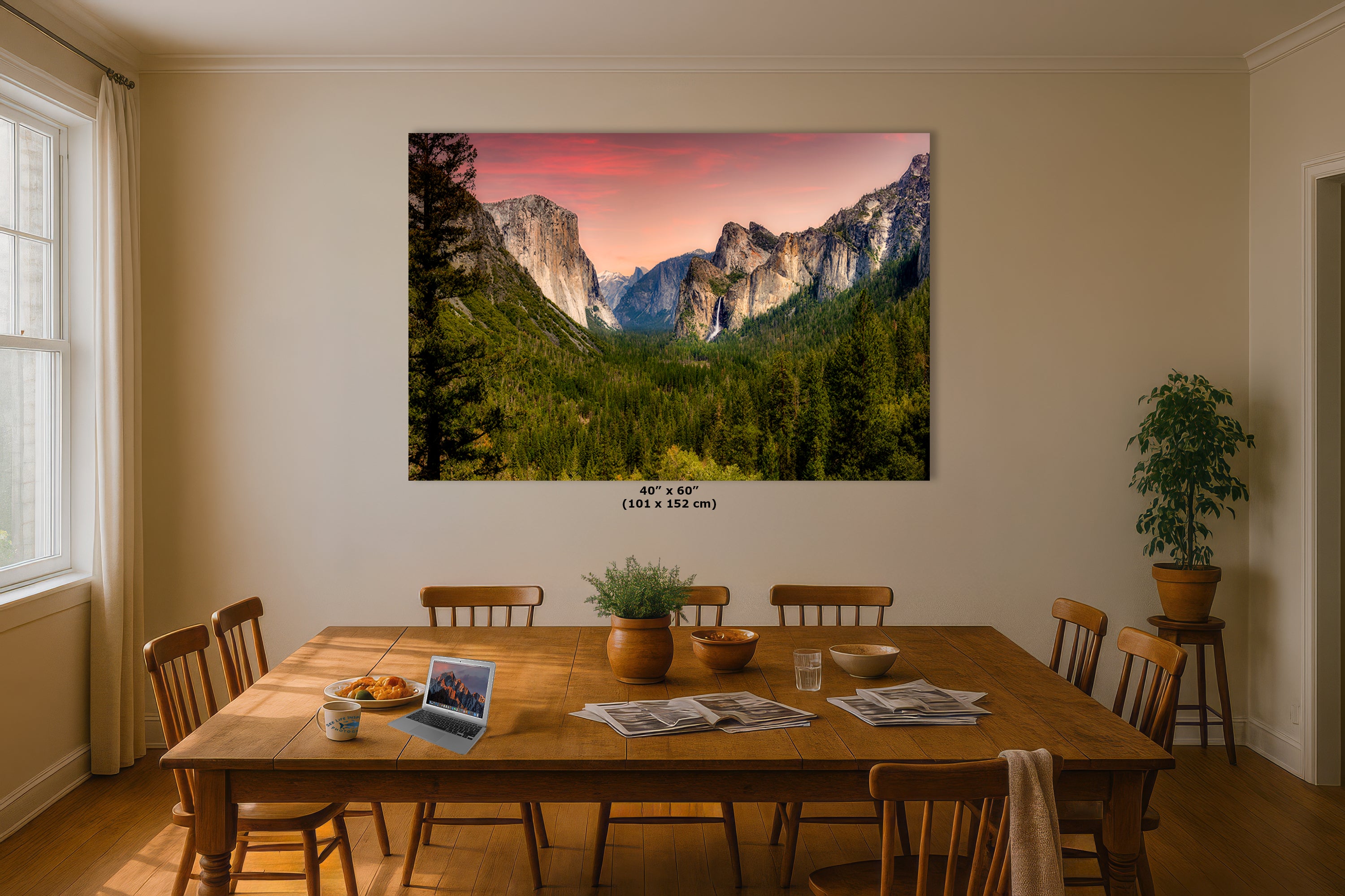 Yosemite National Park Mountain Picture Nature Photo Bohemian Relaxation Artwork for Meditation