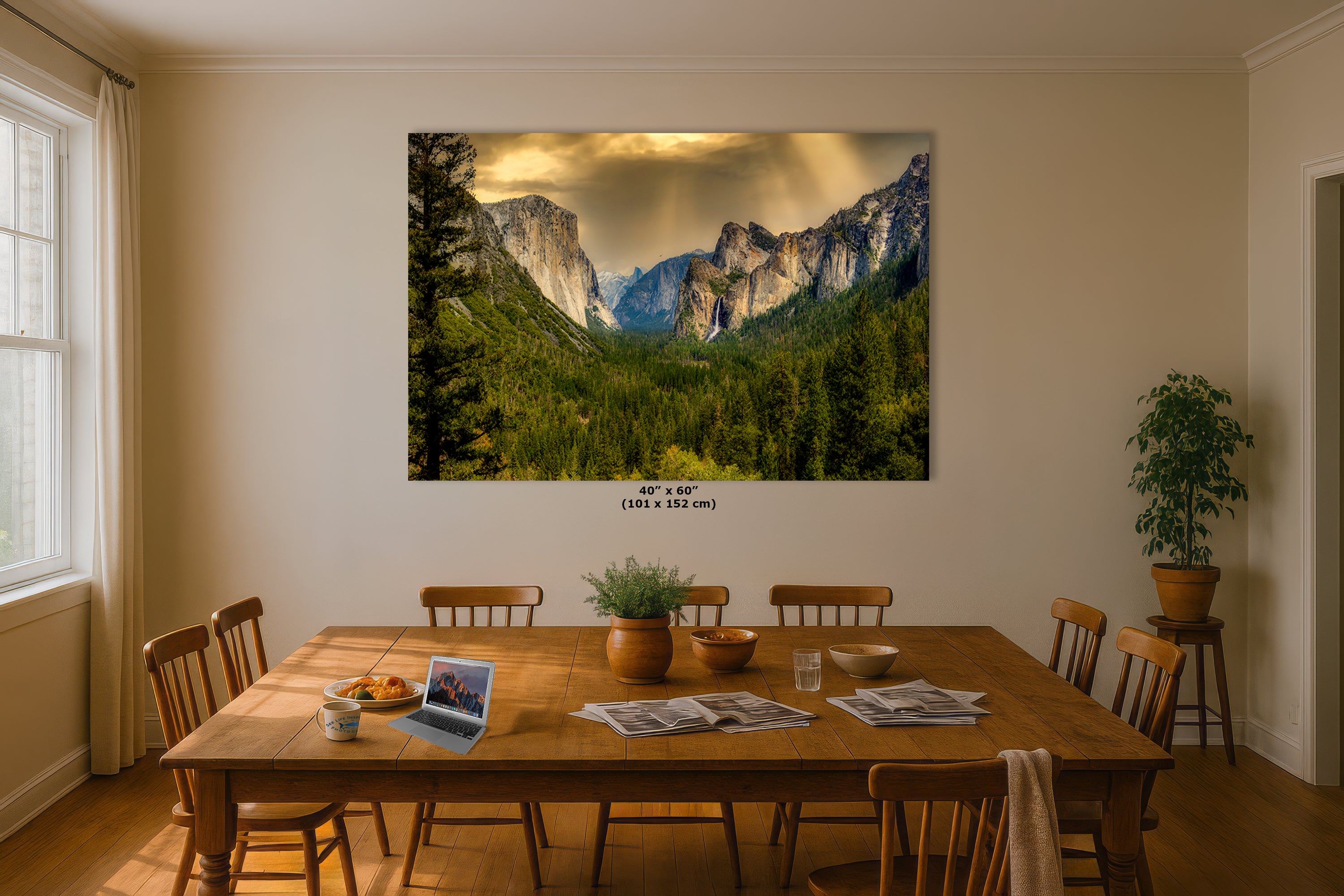 Yosemite National Park Mountain Picture Nature Photo Bohemian Relaxation Artwork for Meditation
