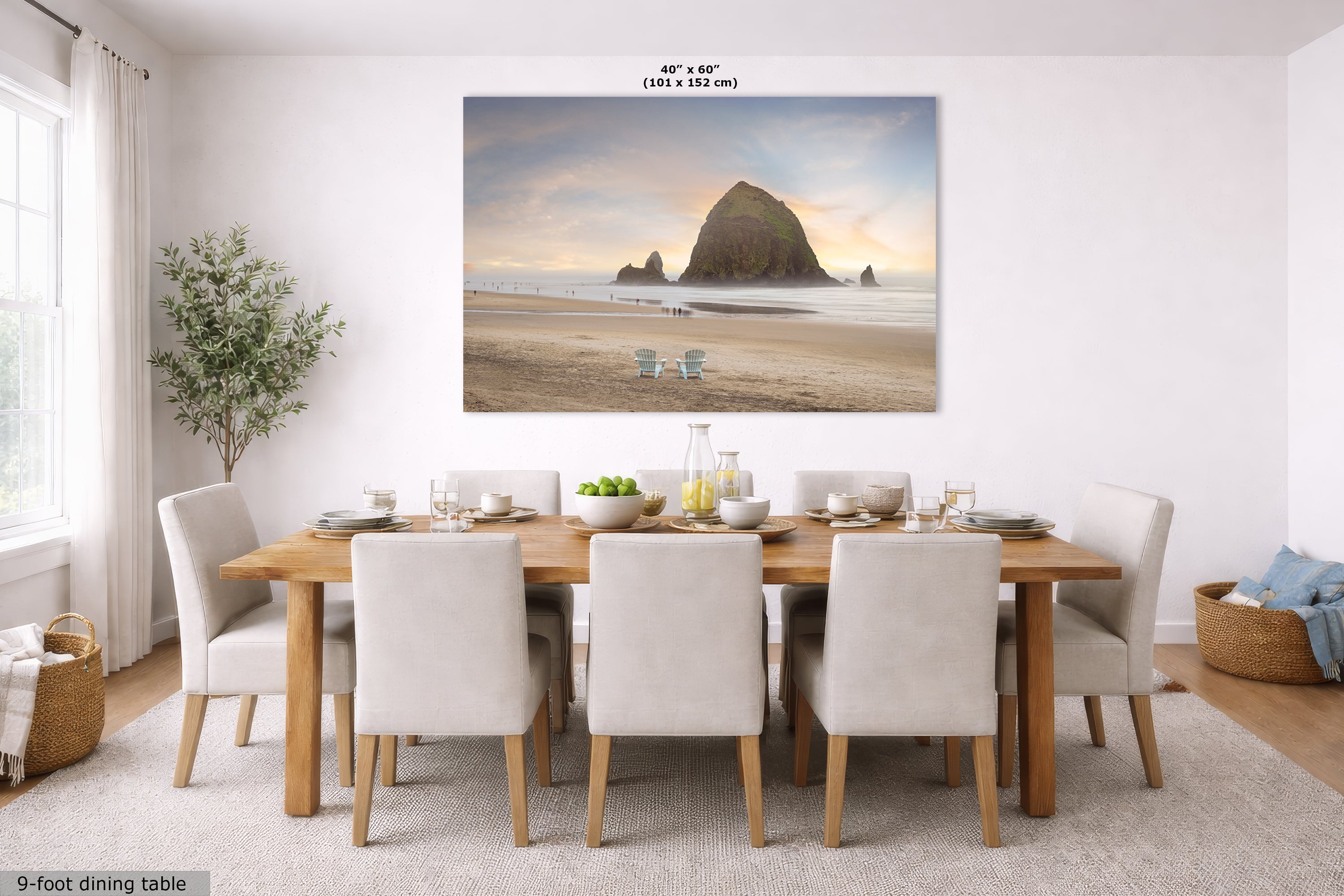Cannon Beach Oregon Coast Ocean Picture Nature Photo, Haystack Rocks, Coastal Beach House Decor for Ocean Lovers