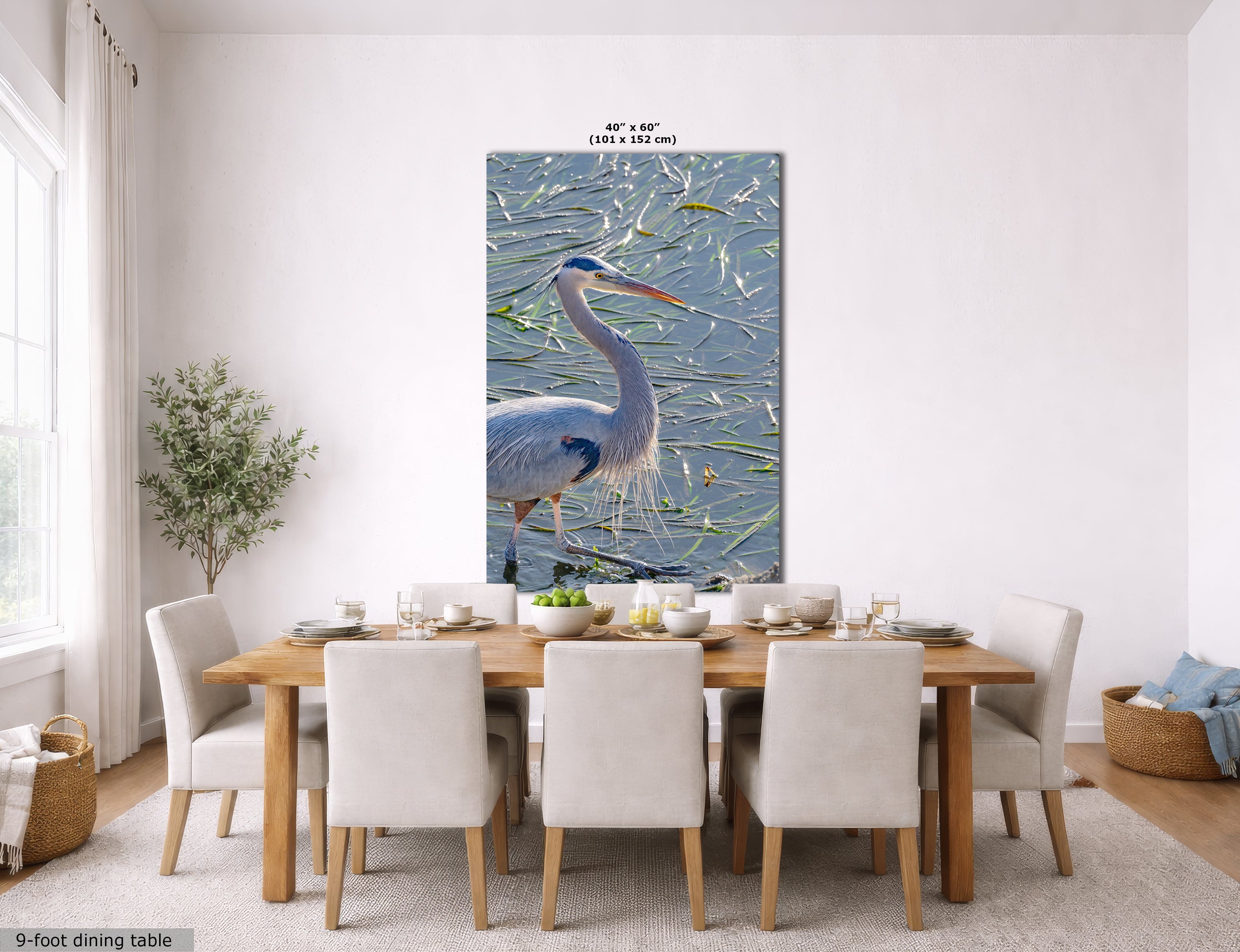 Great Blue Heron Art Wildlife Photography, Nature Wall Decor for Bird Lovers, Ocean Conservation, Relaxing Office or Room Artwork