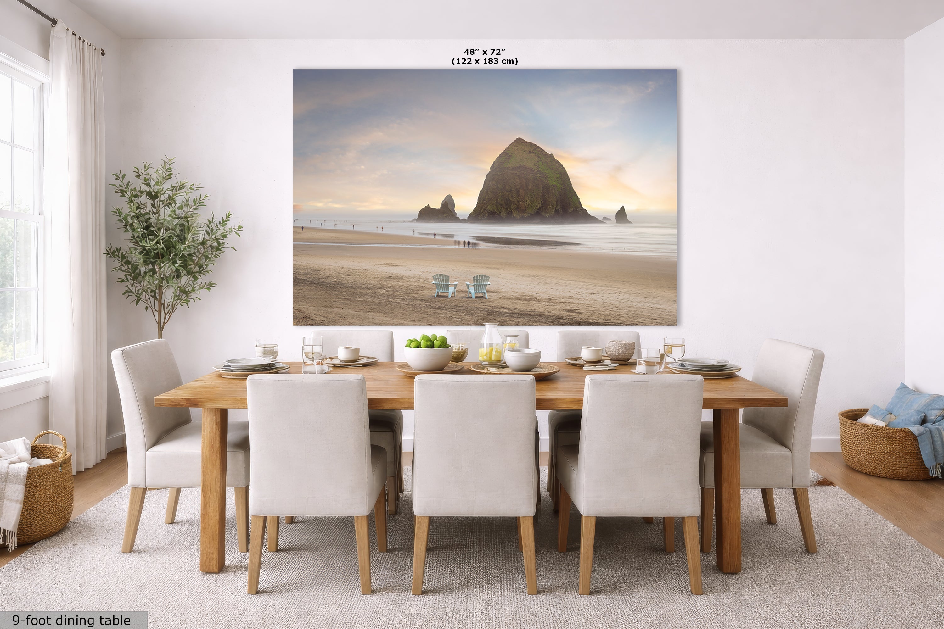 Cannon Beach Oregon Coast Ocean Picture Nature Photo, Haystack Rocks, Coastal Beach House Decor for Ocean Lovers