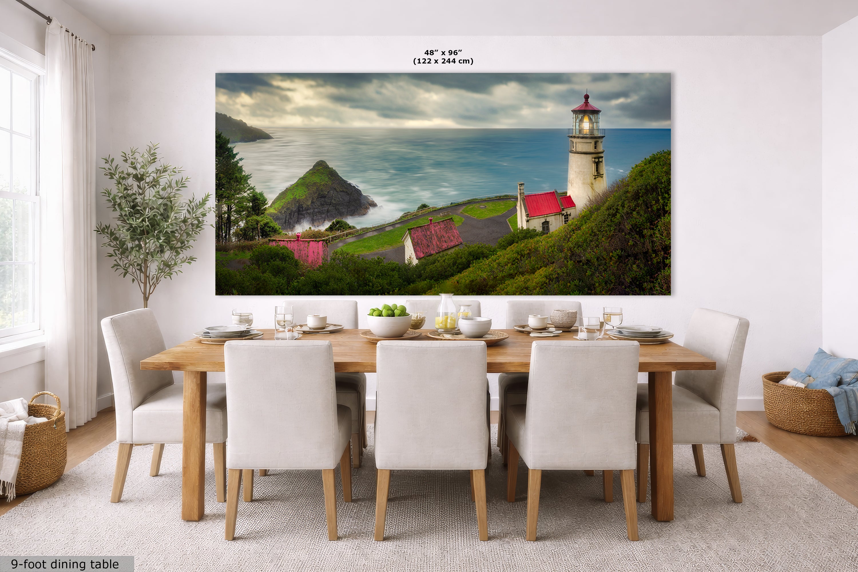 Heceta Head Lighthouse Picture, Oregon Coast Ocean Picture, Pacific Northwest Beach Photo Framed Coastal Decor for Ocean Lovers