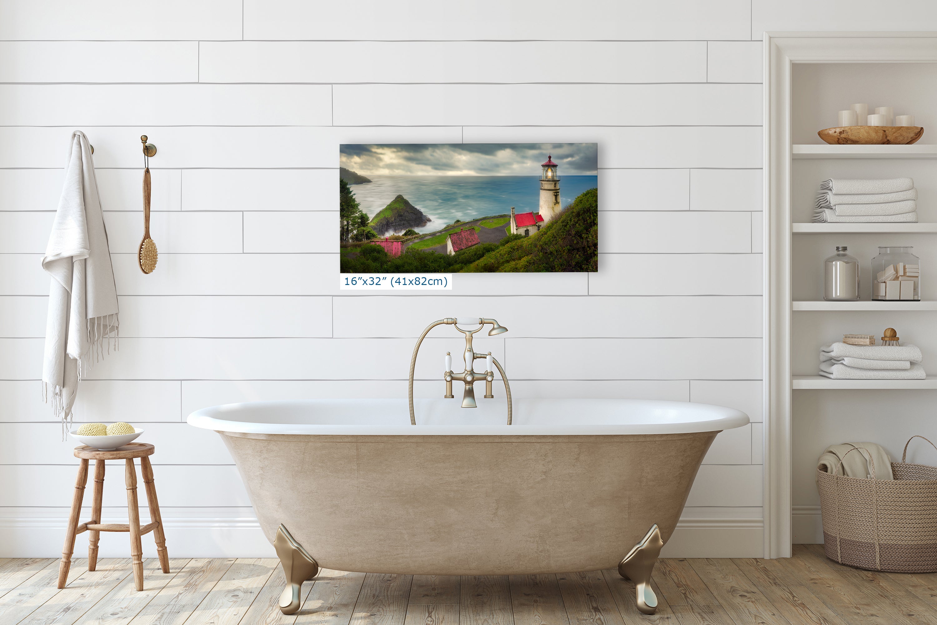 Haceta Head Lighthouse Picture, Oregon Coast Ocean Picture, Pacific Northwest Beach Photo Framed Coastal Decor for Ocean Lovers