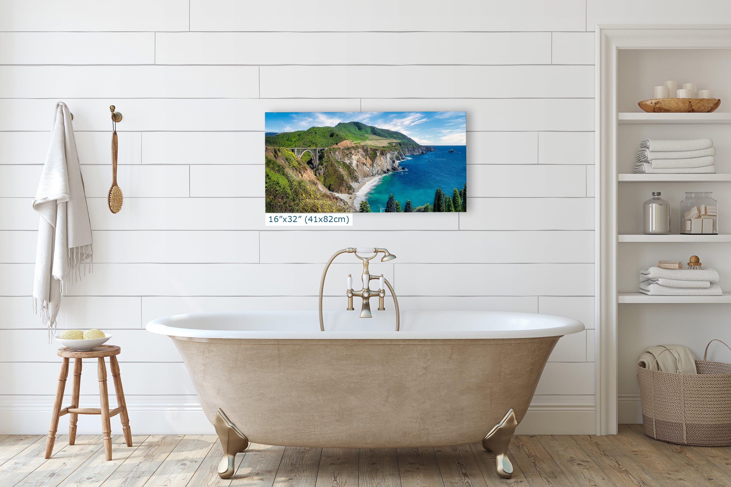 Bixby Bridge Ocean Picture, Big Sur California Coastline Nature Photo Panorama