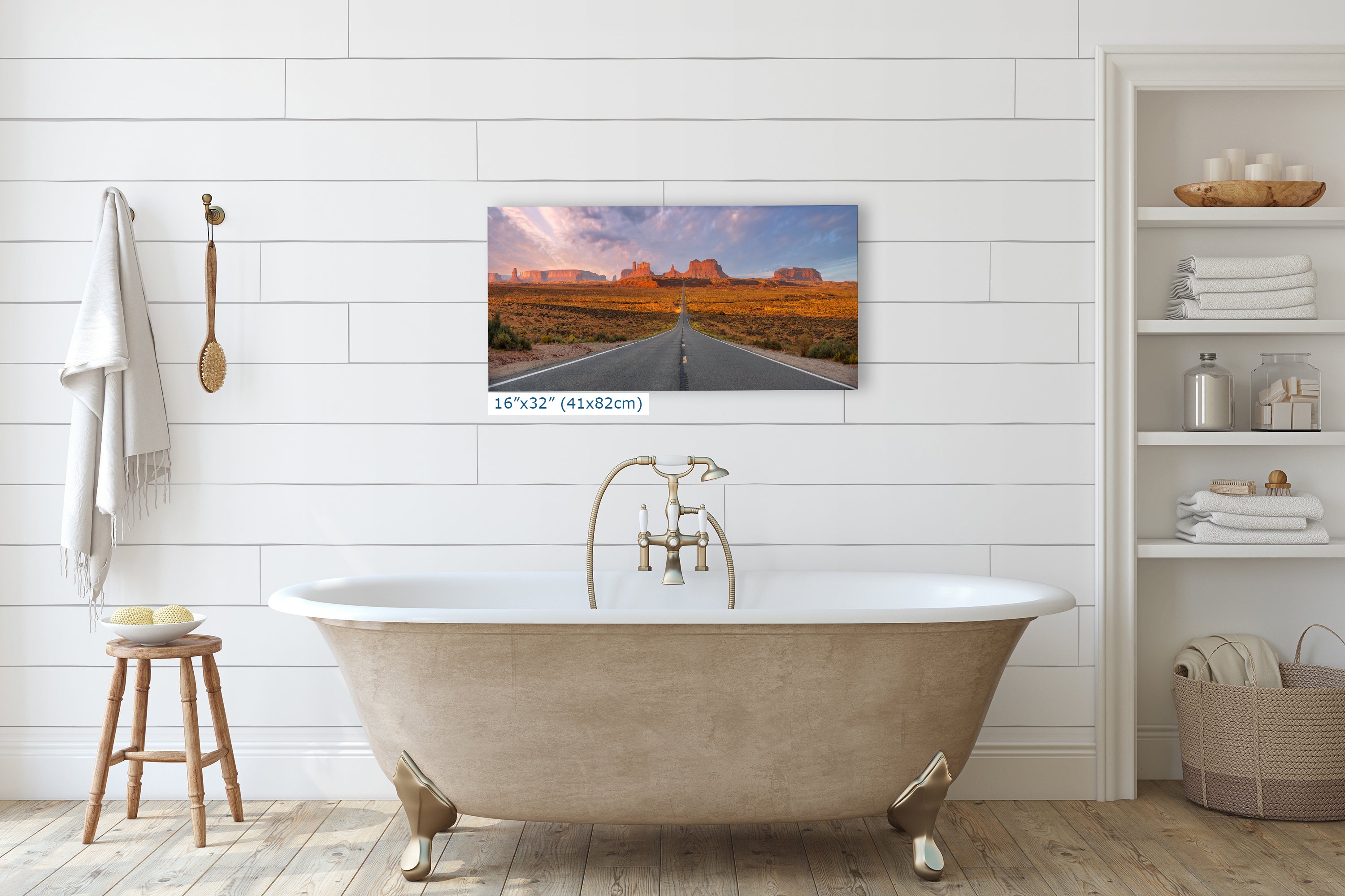 Monument Valley Arizona Desert Picture Nature Photo, Forrest Gump View Bohemian Style Relaxation Artwork for Meditation, Apartment, Office & House Decor