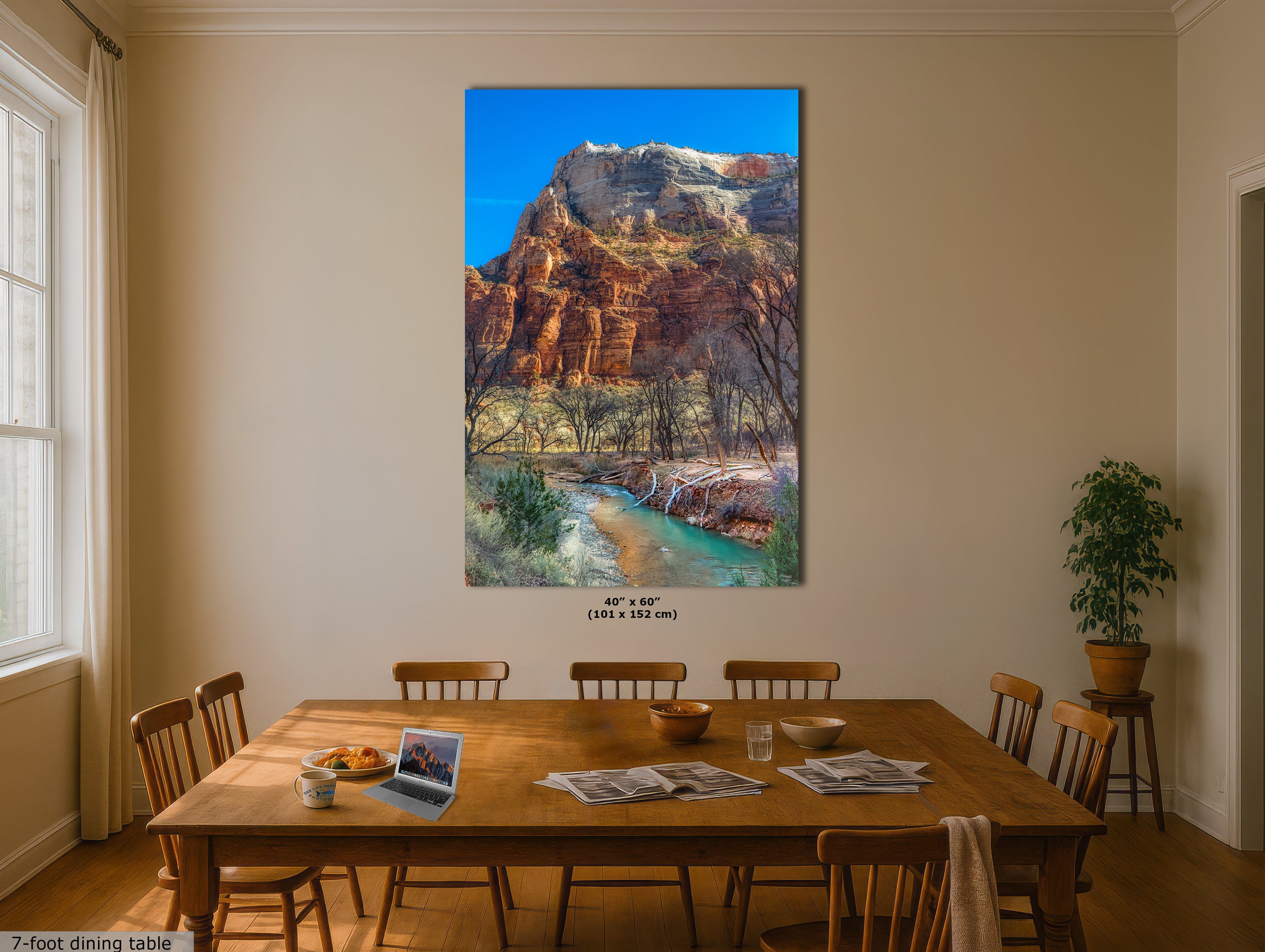 Zion National Park Southern Utah Desert Picture, Southwestern Wall Art, Relaxation Artwork Nature Photo for House Decor