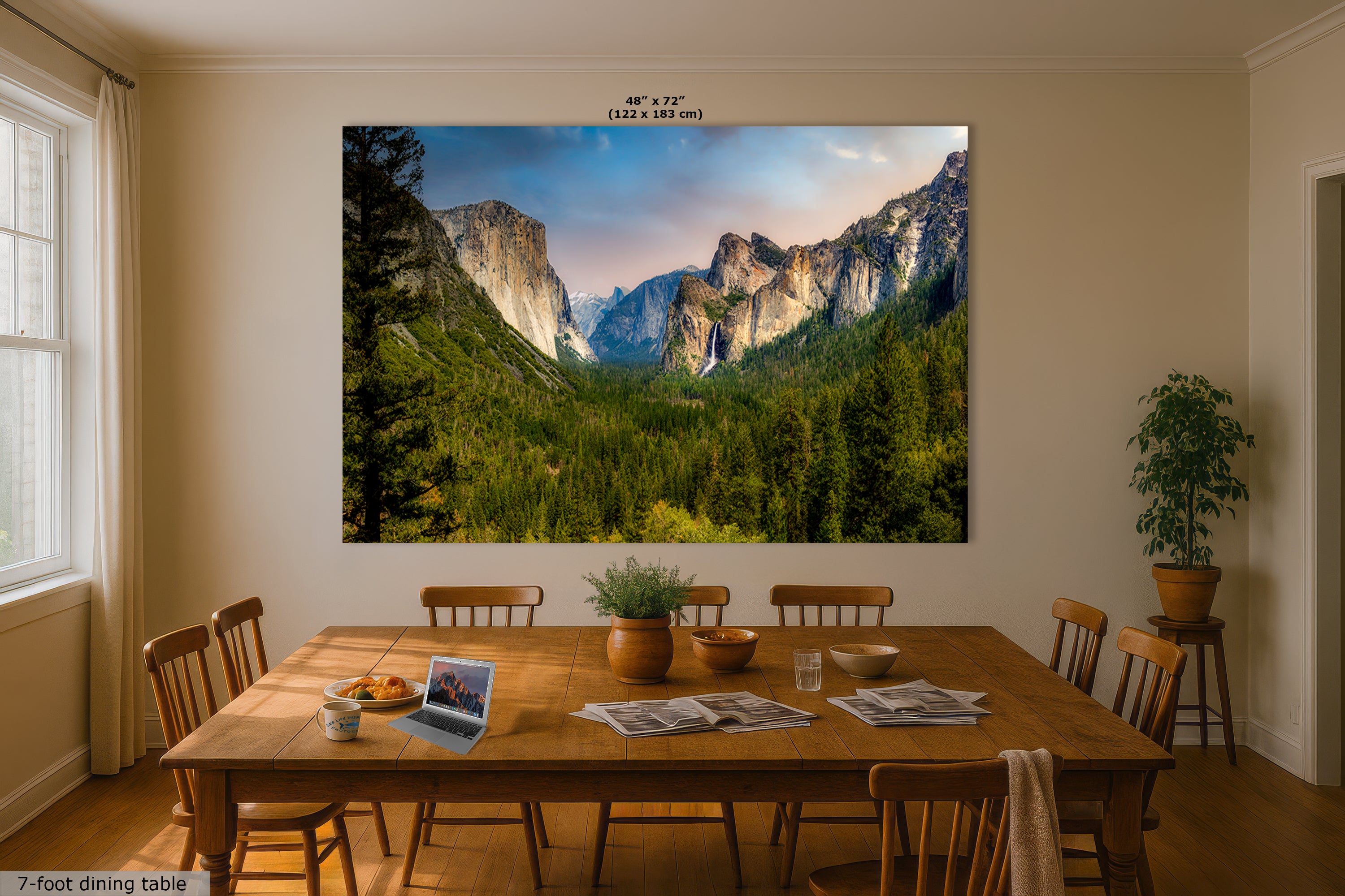 Yosemite National Park Mountain Picture Nature Photo Bohemian Relaxation Artwork for Meditation