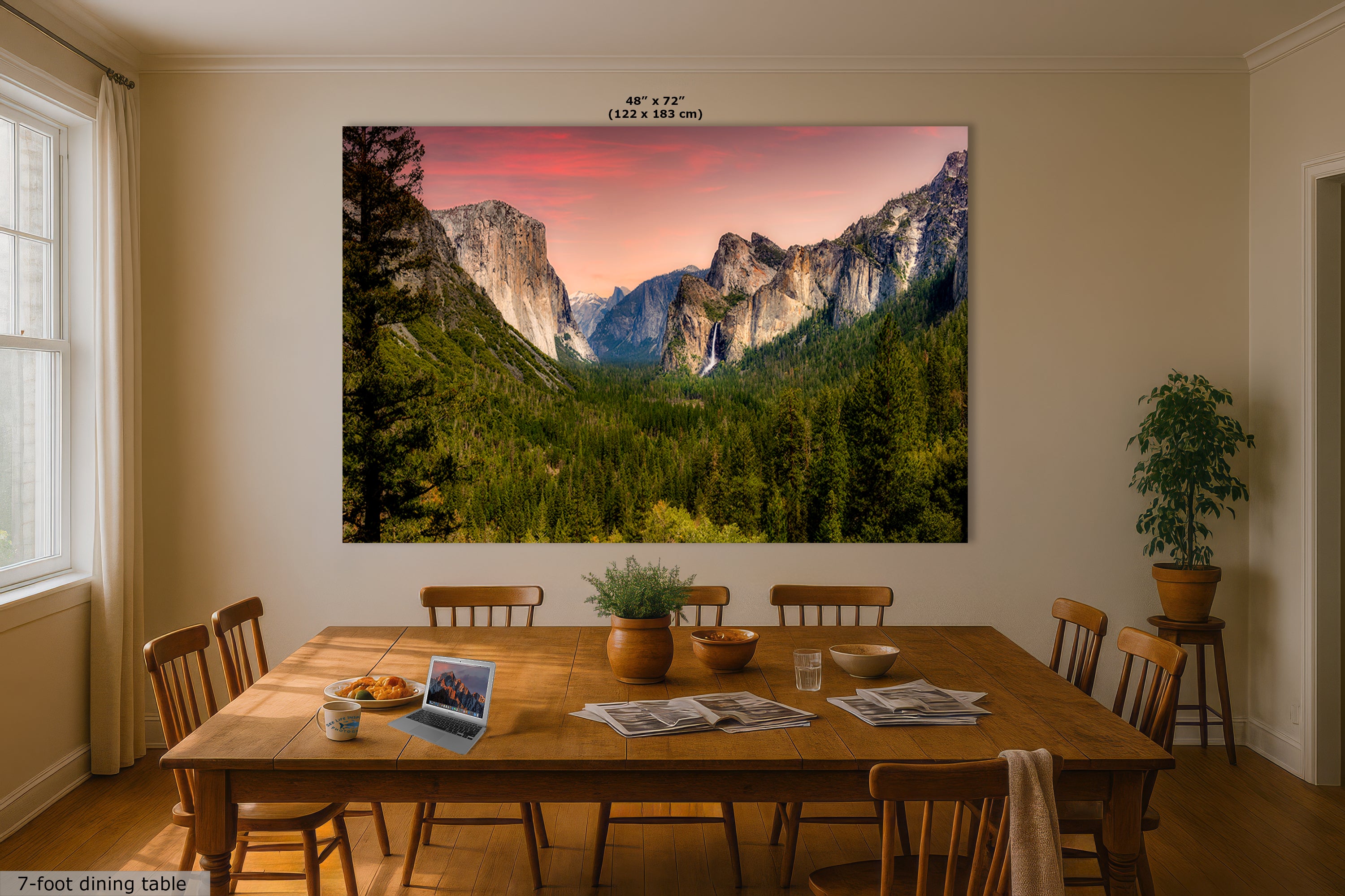 Yosemite National Park Mountain Picture Nature Photo Bohemian Relaxation Artwork for Meditation