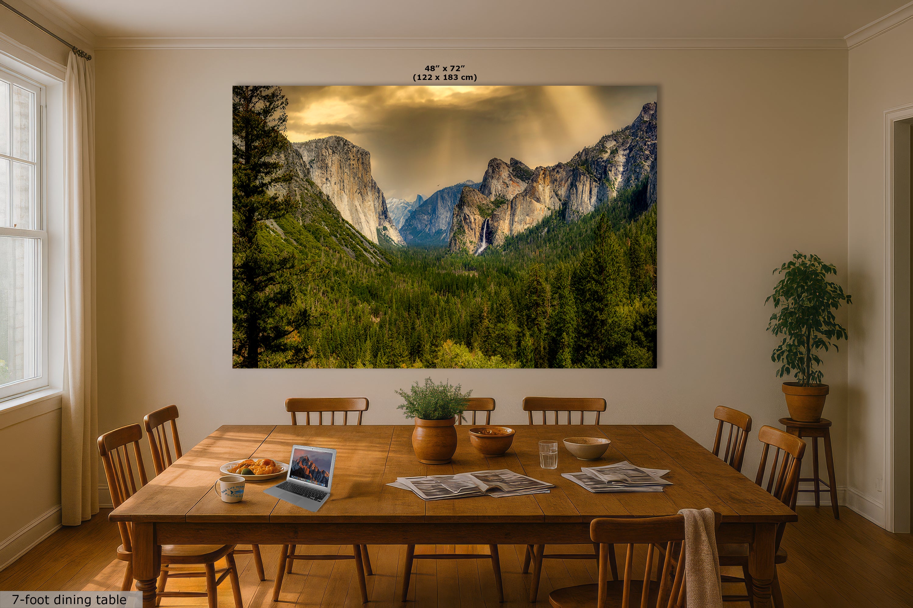 Yosemite National Park Mountain Picture Nature Photo Bohemian Relaxation Artwork for Meditation