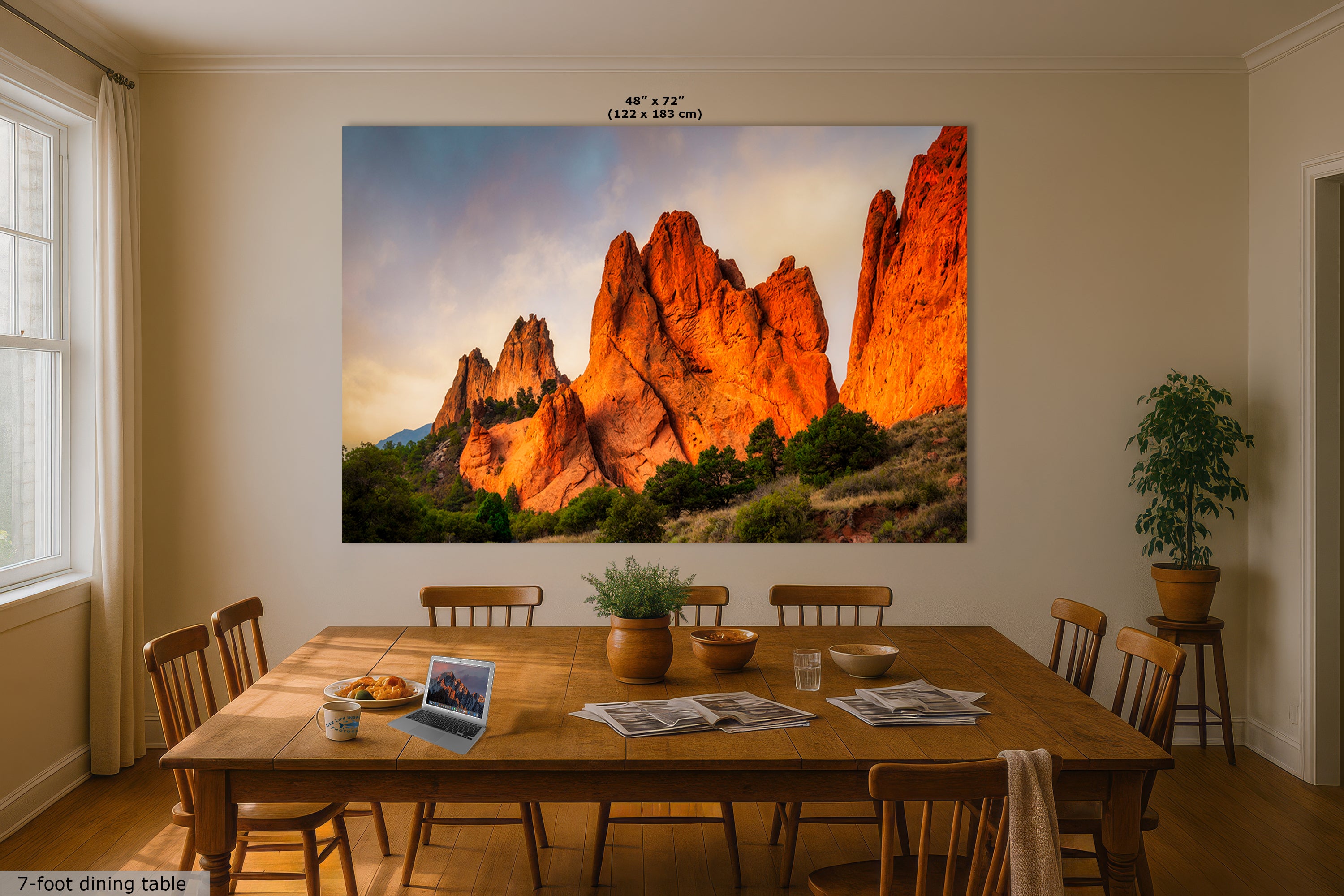 Garden of the Gods Colorado Mountain Picture, Vibrant Rocky Mountain Nature Photo for Meditation Relaxation and Bohemian Decor