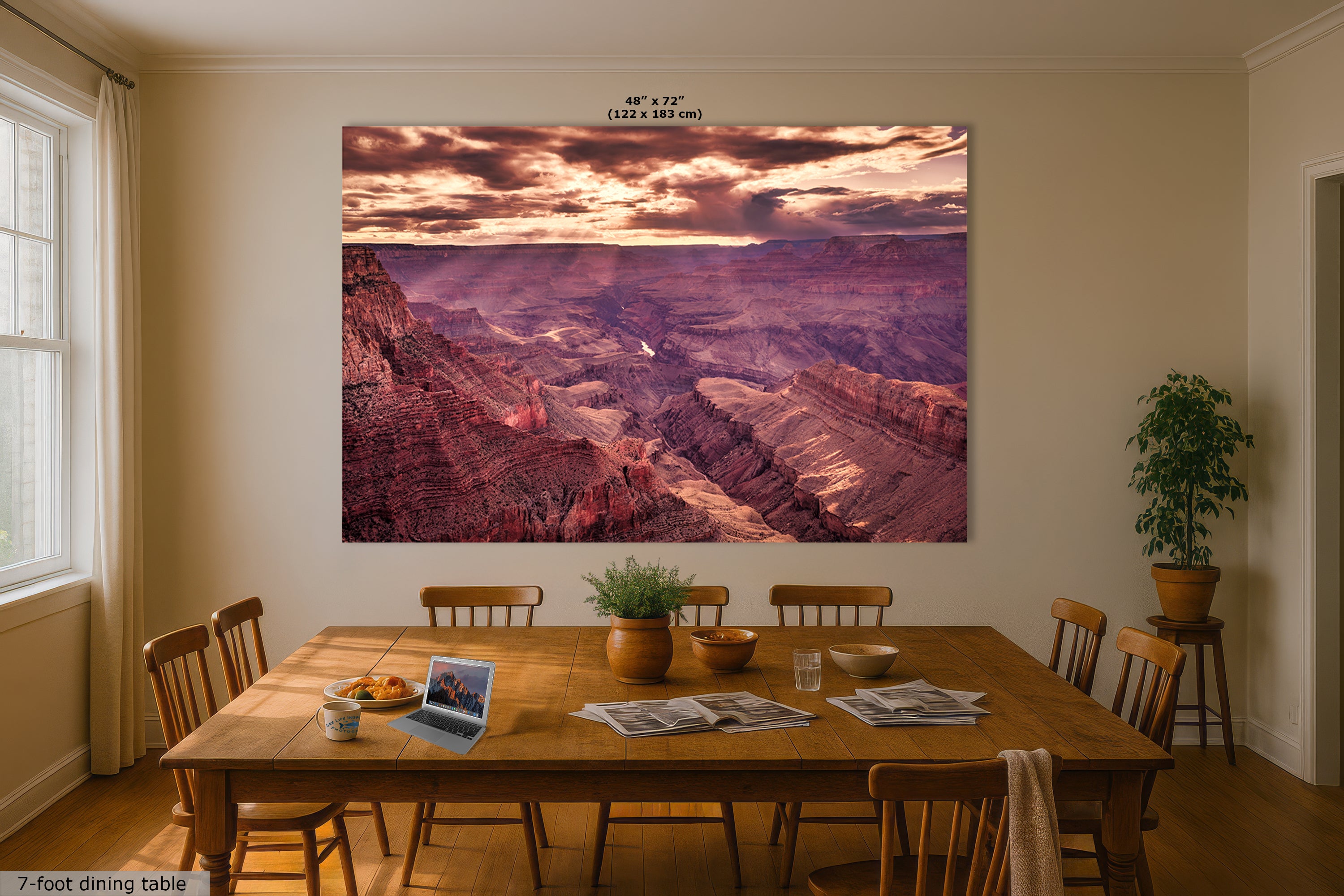 Grand Canyon National Park, Arizona Desert Picture Sunset Nature Photo, Bohemian Style Relaxation Artwork for Meditation, Apartment, Office & House Decor