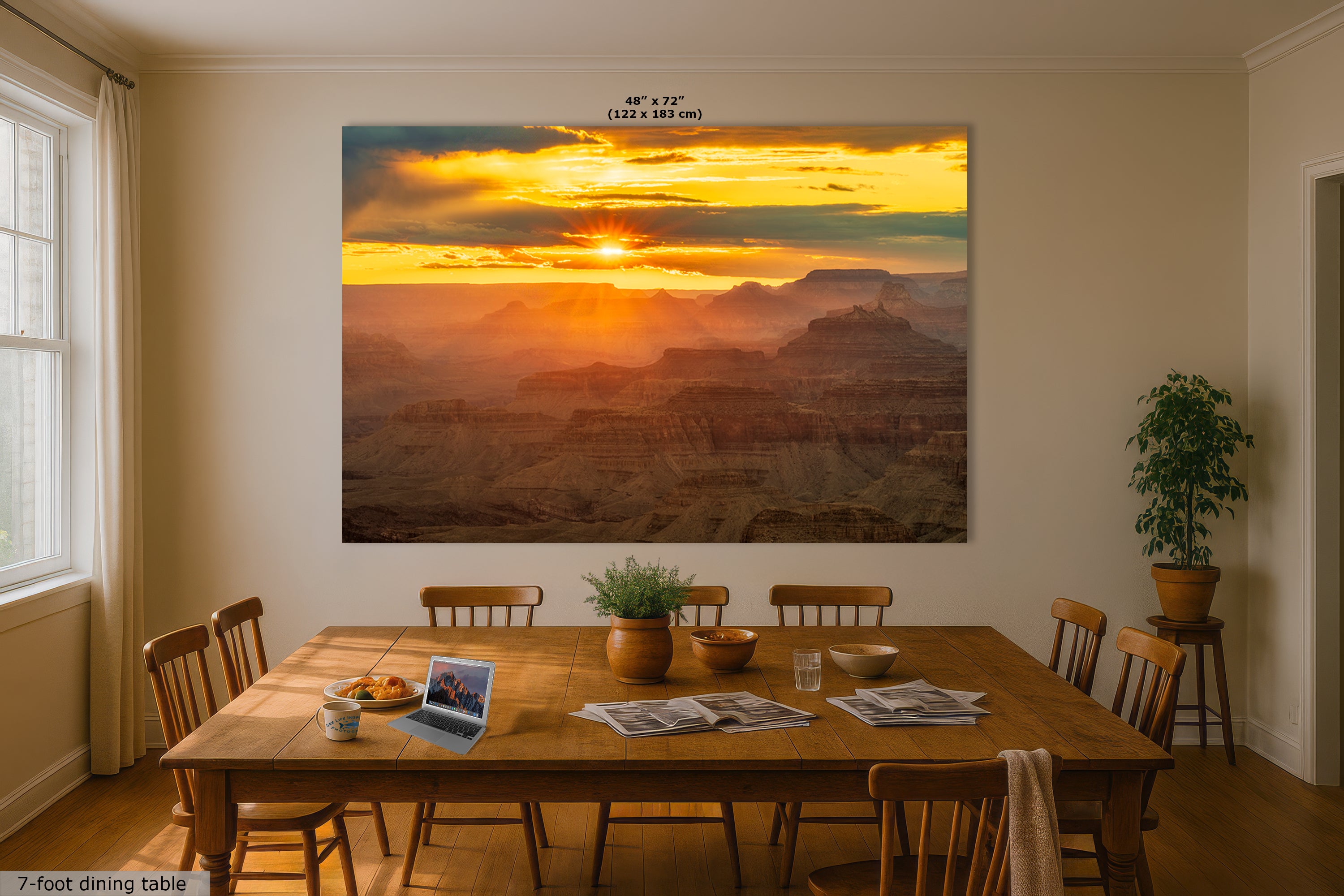 Grand Canyon National Park Sunset, Arizona Desert Picture Nature Photo, Bohemian Style Relaxation Artwork for Meditation, Apartment, Office & House Decor