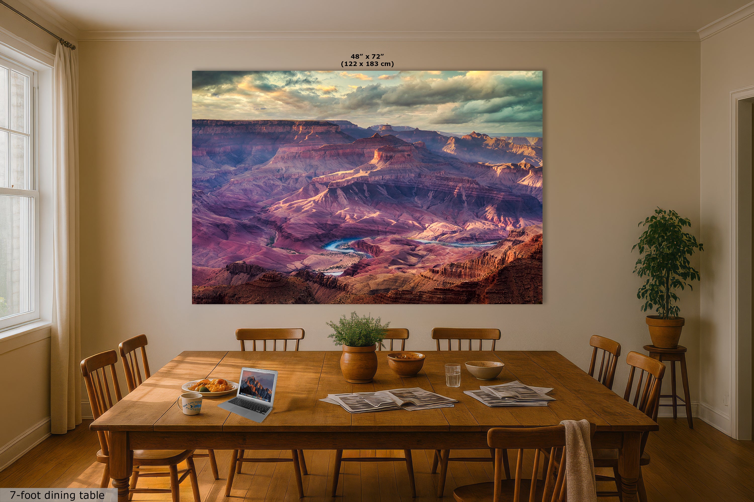 Grand Canyon National Park, Red Rock Arizona Desert Picture Nature Photo, Bohemian Style Relaxation Artwork for Meditation, Apartment, Office & House Decor