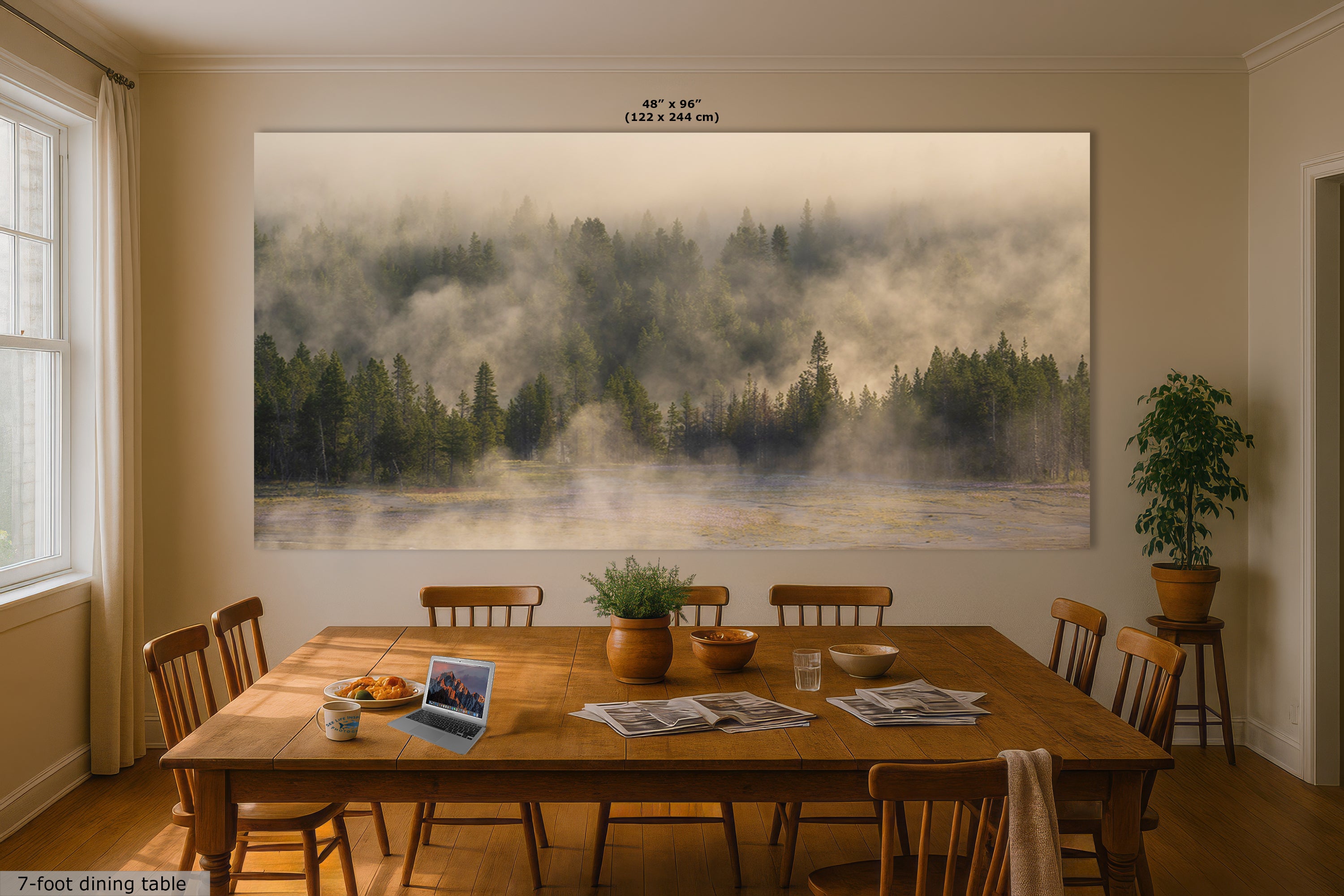 Foggy Forest Picture Forest Bathing Nature Photo, Yellowstone Misty Trees Wall Art, Cabin Decor, Canvas, Paper, Metal Prints