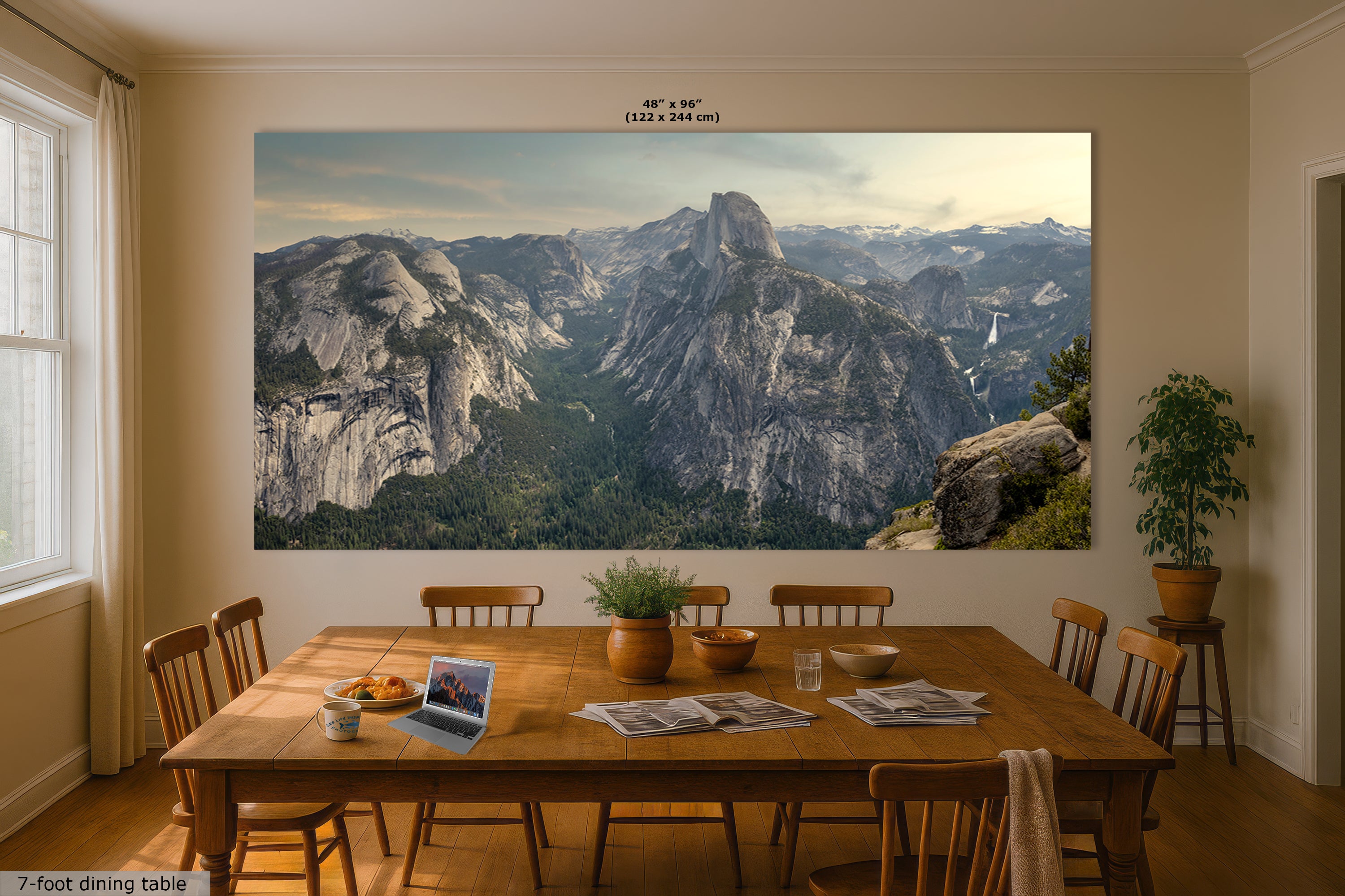 Glacier Point Yosemite National Park Nature Photo Relaxation Artwork of Half Dome for Meditation, Office, and House Decor