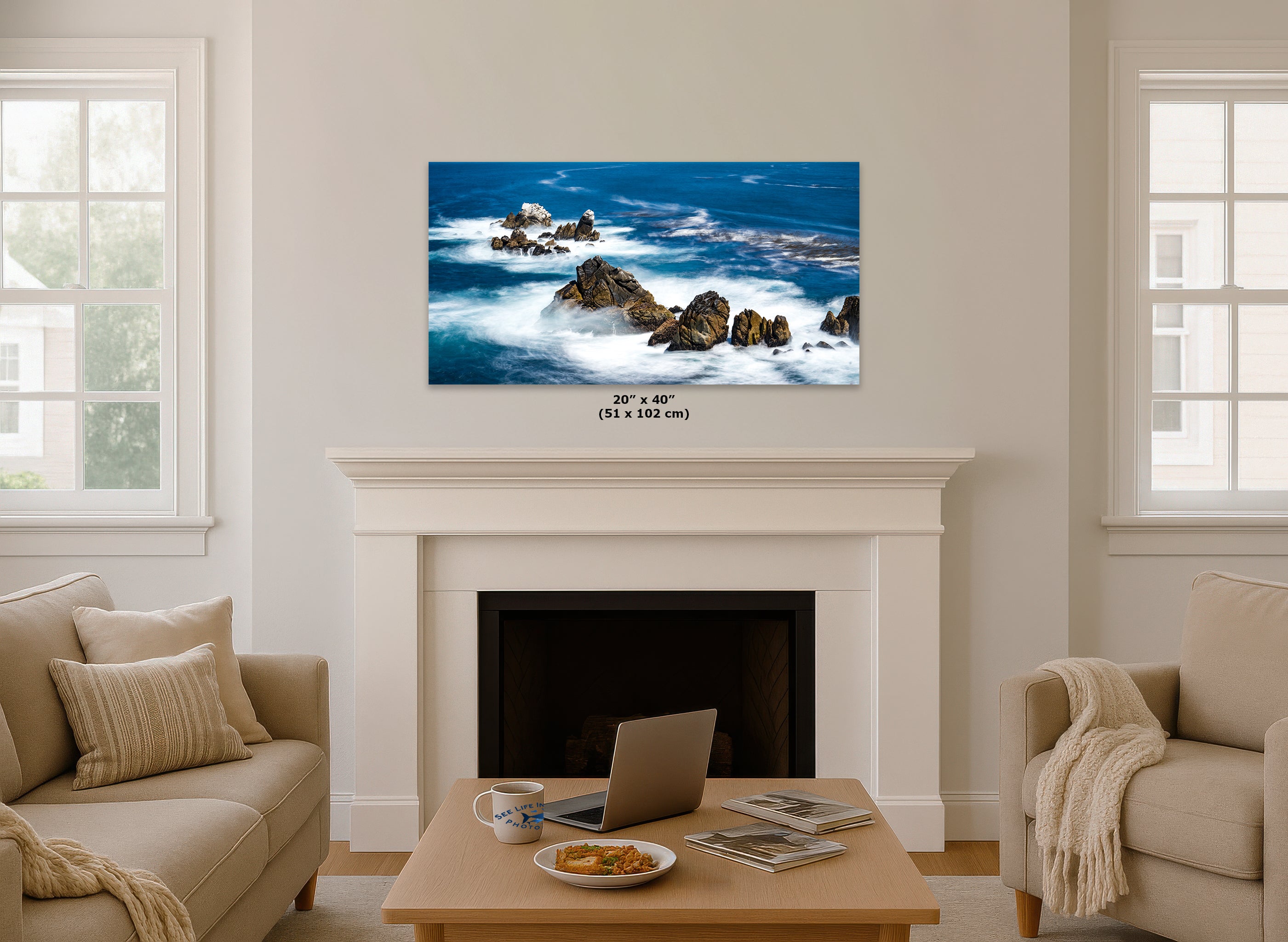 Carmel California Coastline Ocean Picture Nature Photo, Relaxation Artwork, Beach Wall Art for Meditation, Office, and House Decor