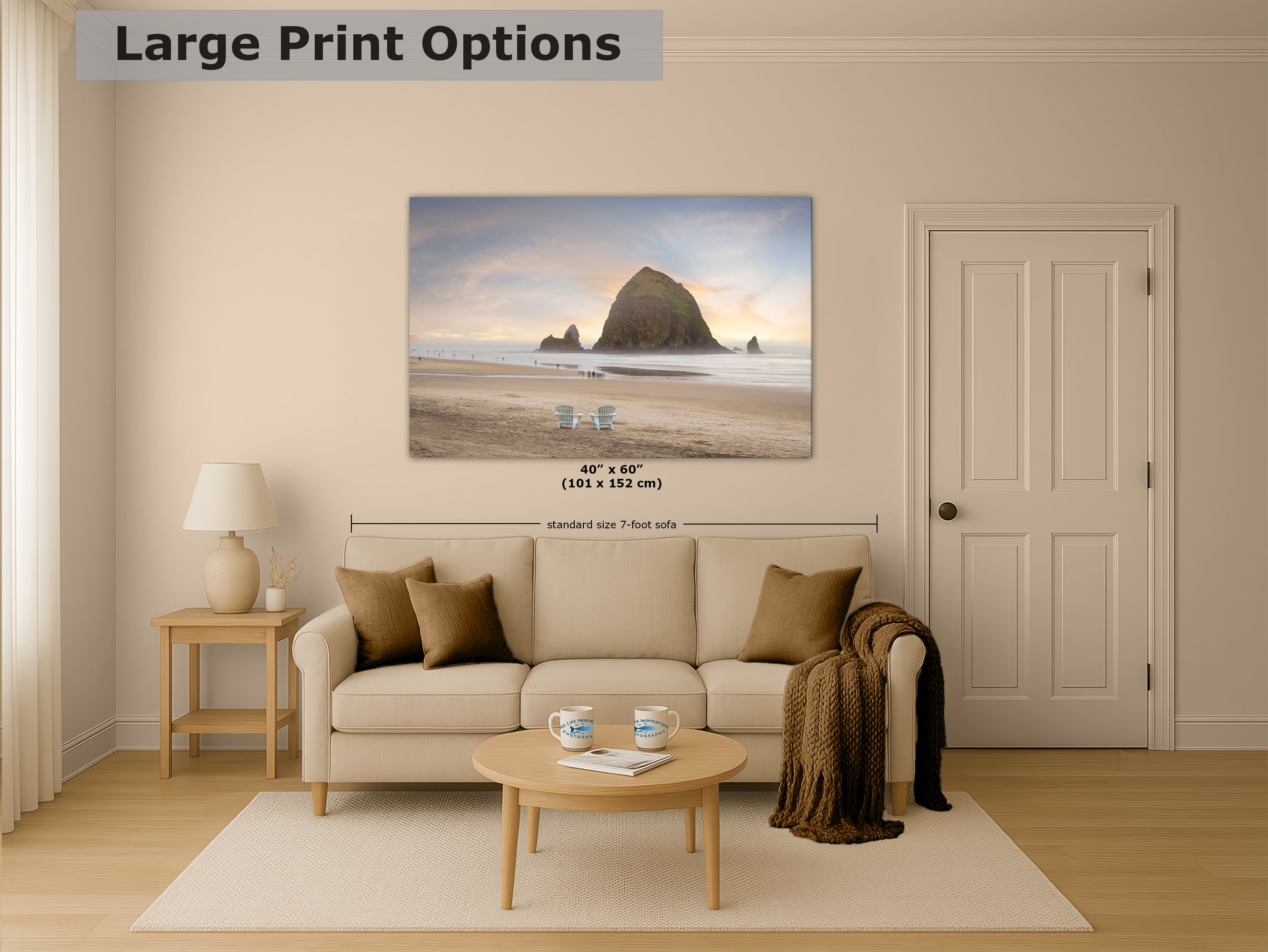 Cannon Beach Oregon Coast Ocean Picture Nature Photo, Haystack Rocks, Coastal Beach House Decor for Ocean Lovers