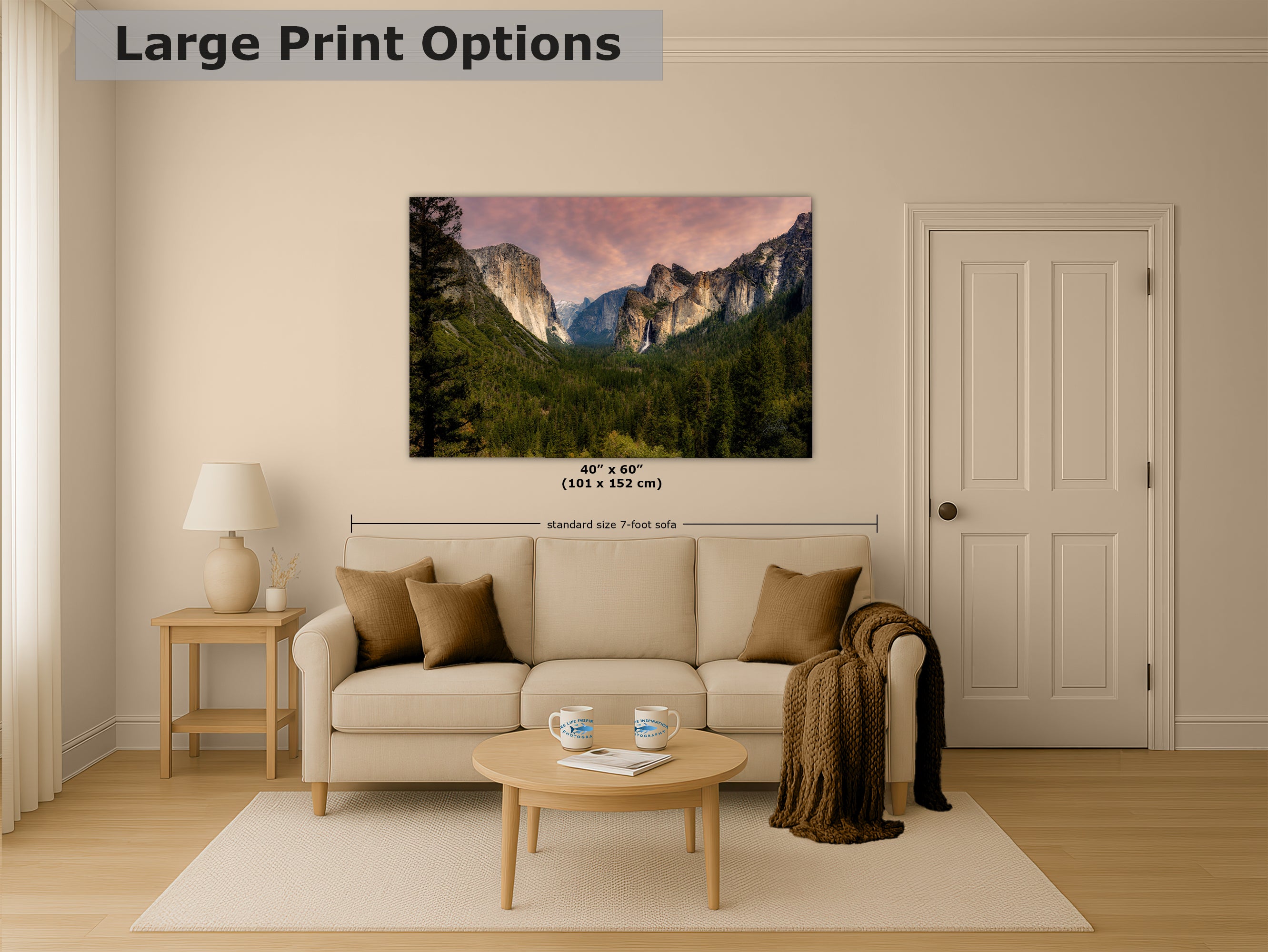 Yosemite National Park Mountain Picture Nature Photo Bohemian Relaxation Artwork for Meditation