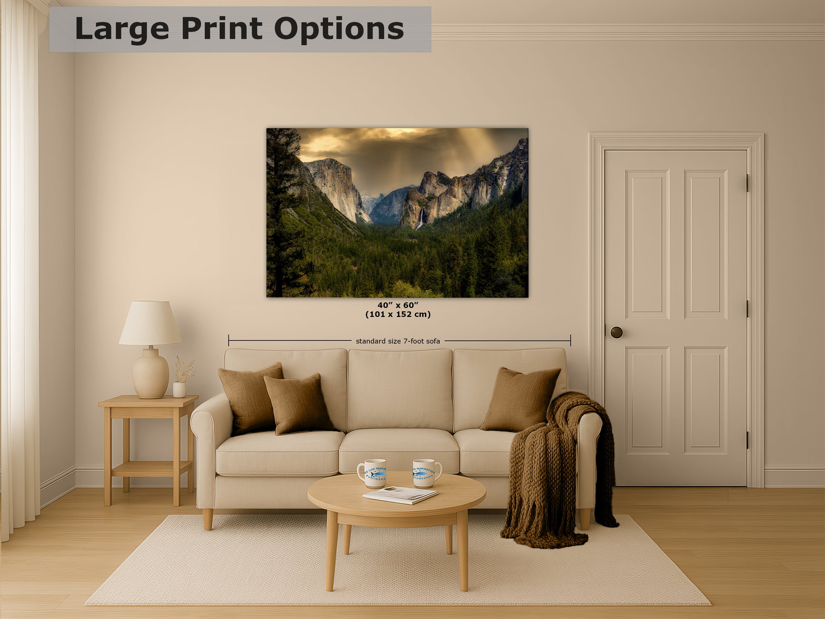 Yosemite National Park Mountain Picture Nature Photo Bohemian Relaxation Artwork for Meditation