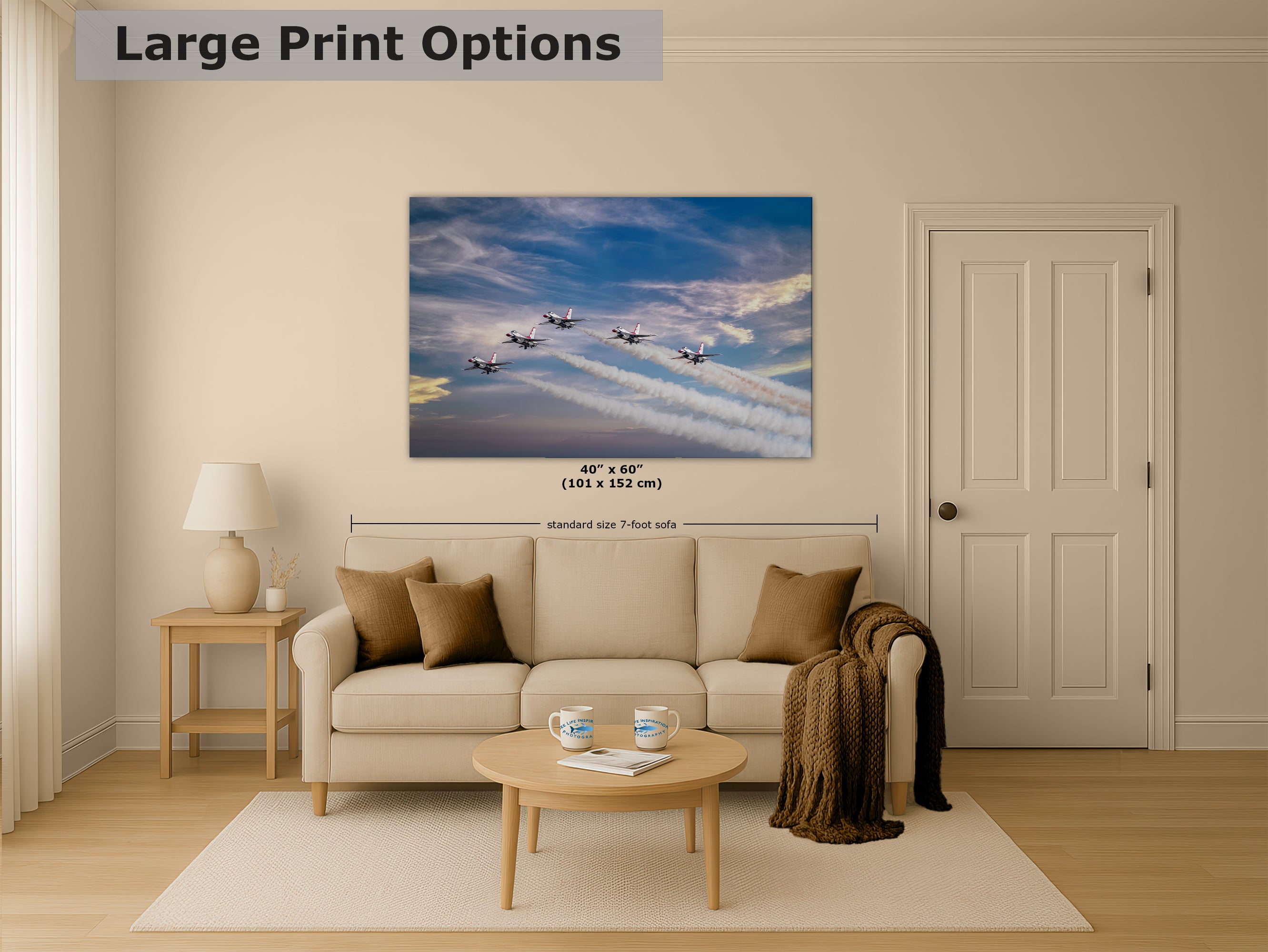 US Airforce Thunderbirds F-16 Fighting Falcon Aviation Artwork, Man Cave Decor & Garage Art | Military Jet Fighter Poster