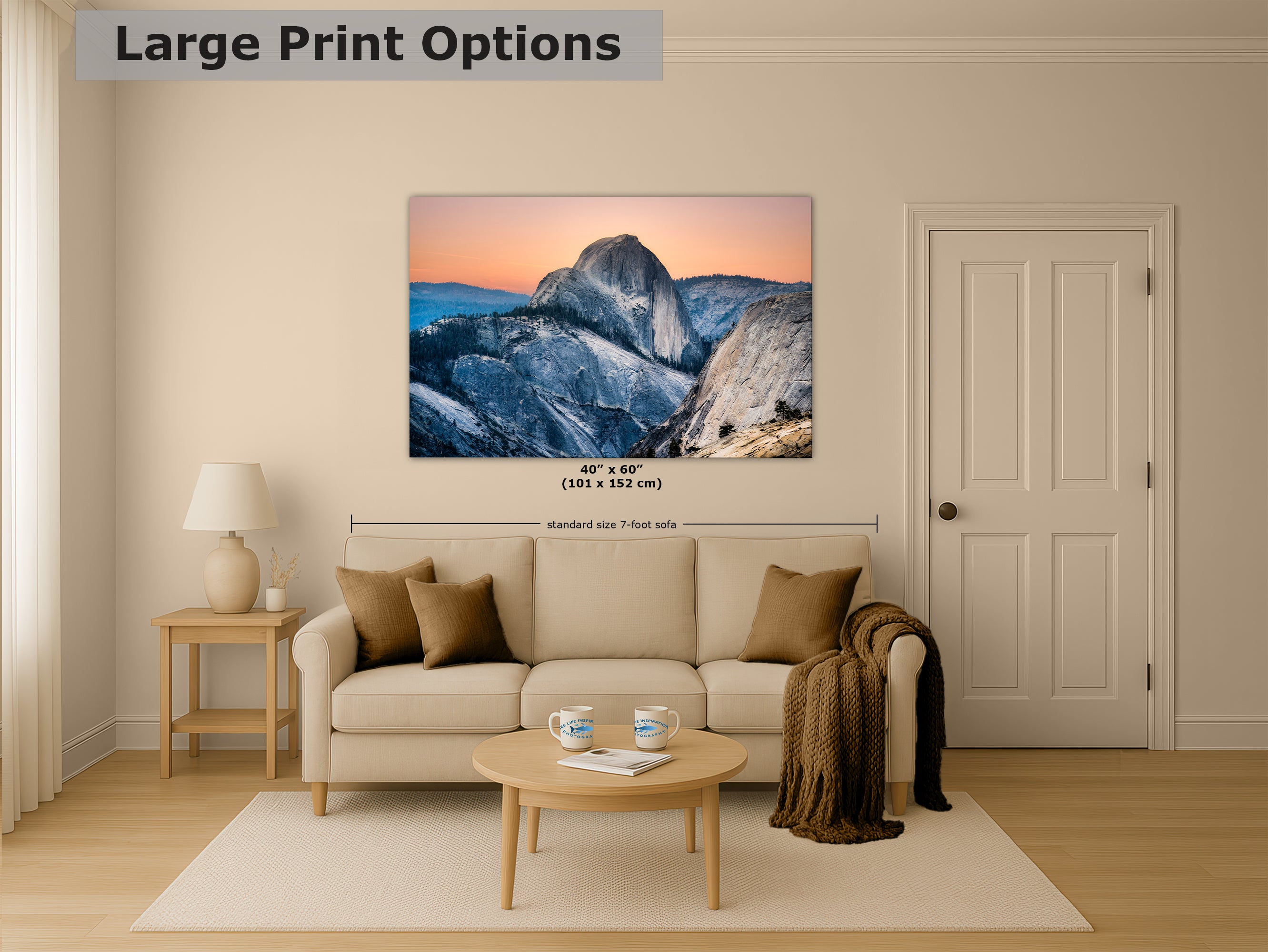 Glacier Point Yosemite National Park Mountain Picture, Half Dome Nature Photo Canvas Relaxation Artwork