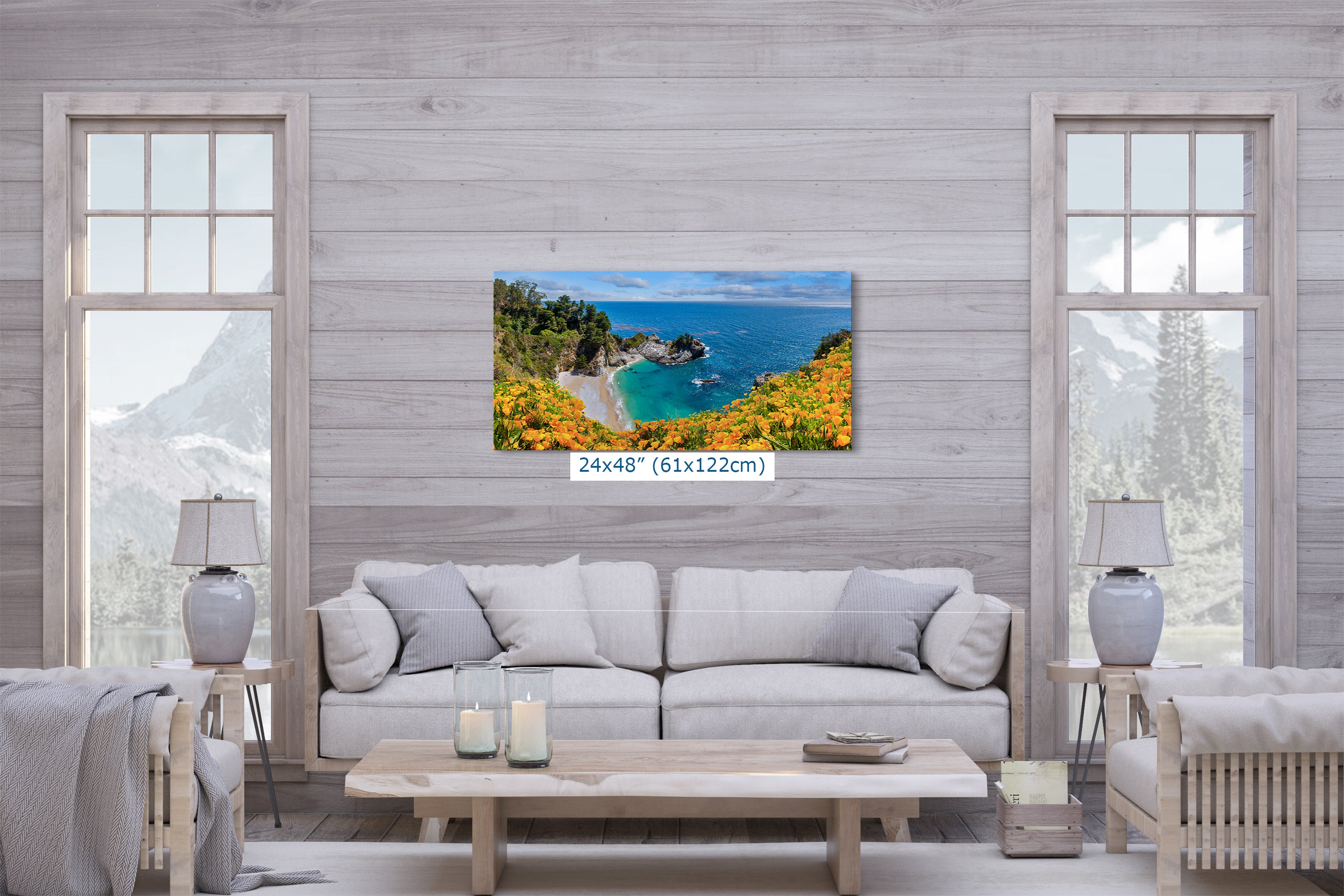 McWay Falls Wall Art Ocean Picture, Big Sur California Coastline Nature Photo