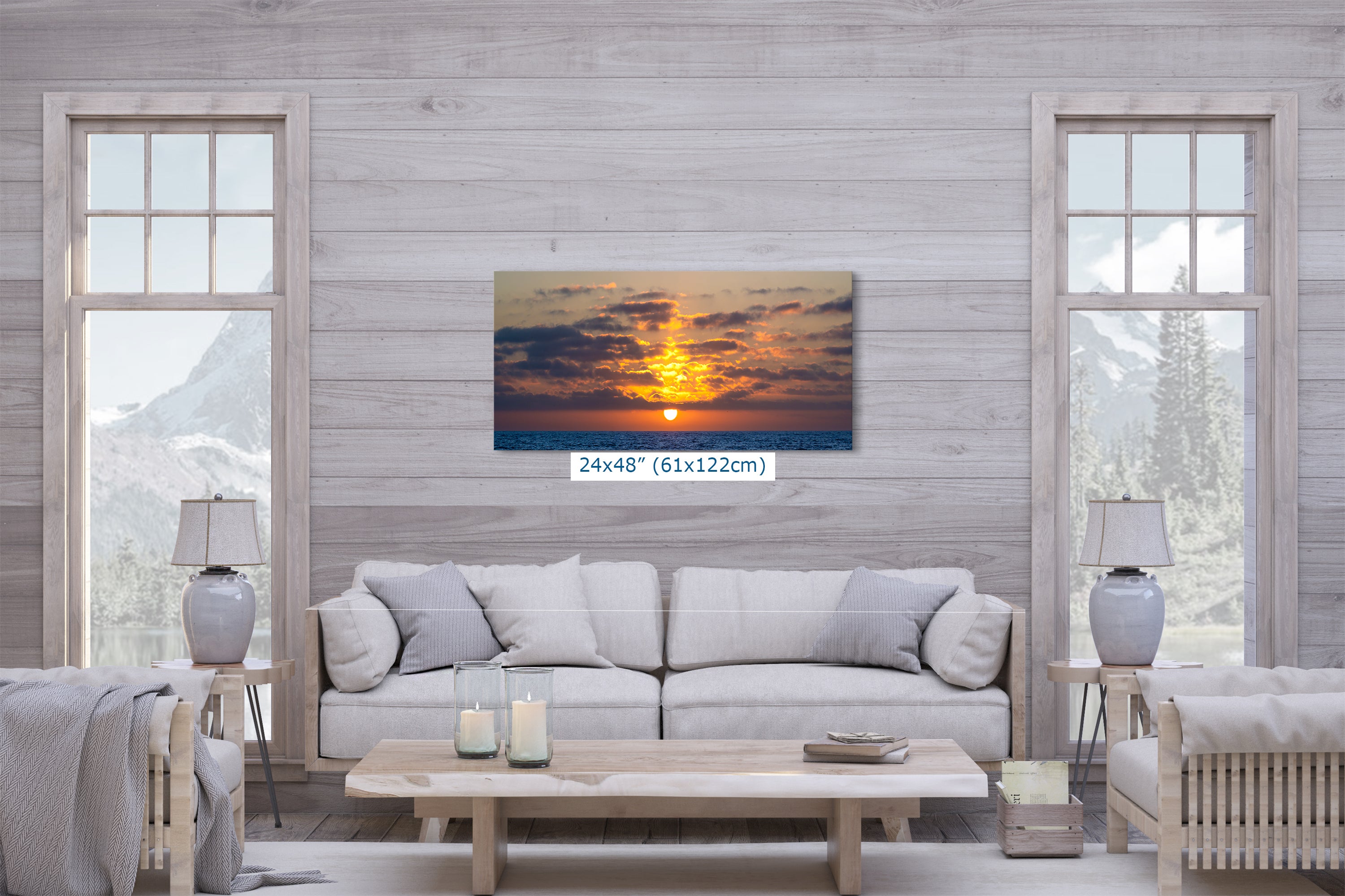 Limited Edition Fine Art Photography, Ocean Picture California Coastline Sunset Through Clouds