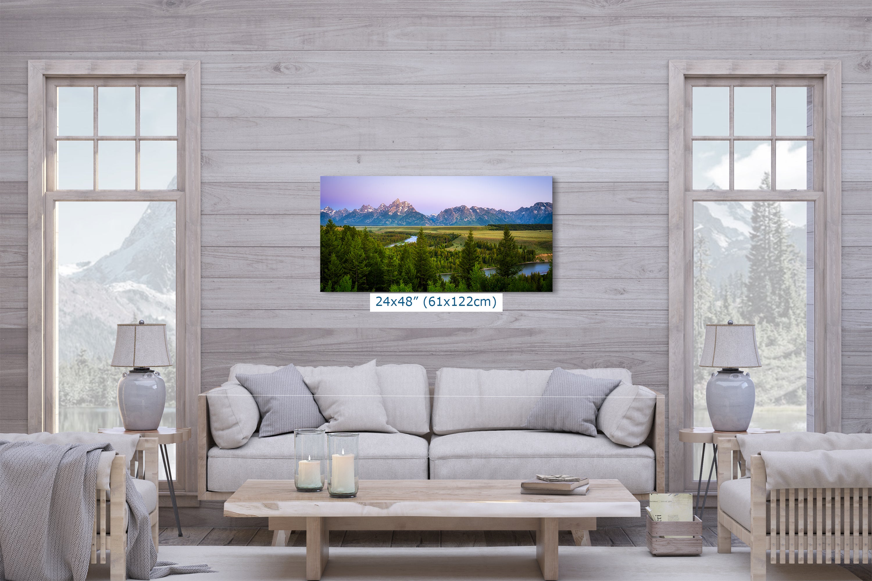 Grand Teton National Park Mountain Picture Panorama Nature Photo, Rustic Wall Art, Jackson Hole Scenery, Bohemian Decor