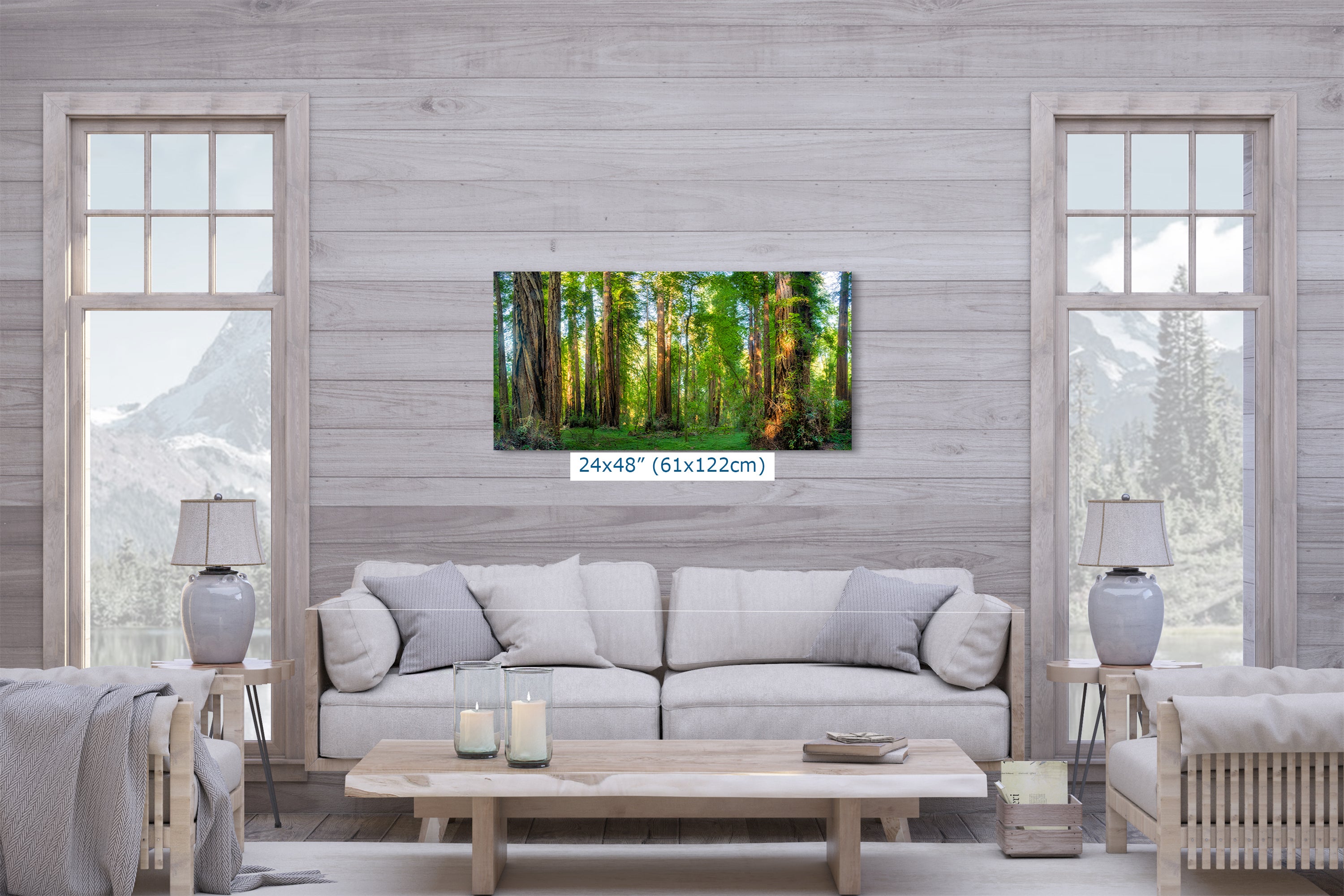 Redwood Trees Forest Picture Nature Photo, Forest Bathing Relaxation Artwork for Calming Meditation, Office and House Decor