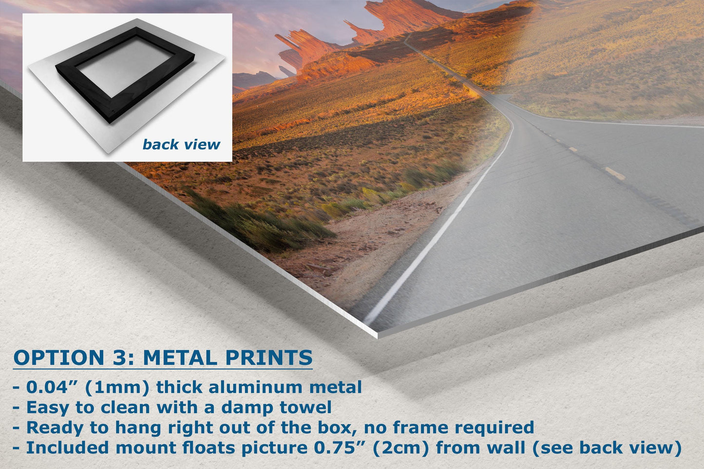 Monument Valley Arizona Desert Picture Nature Photo, Forrest Gump View Bohemian Style Relaxation Artwork for Meditation, Apartment, Office & House Décor