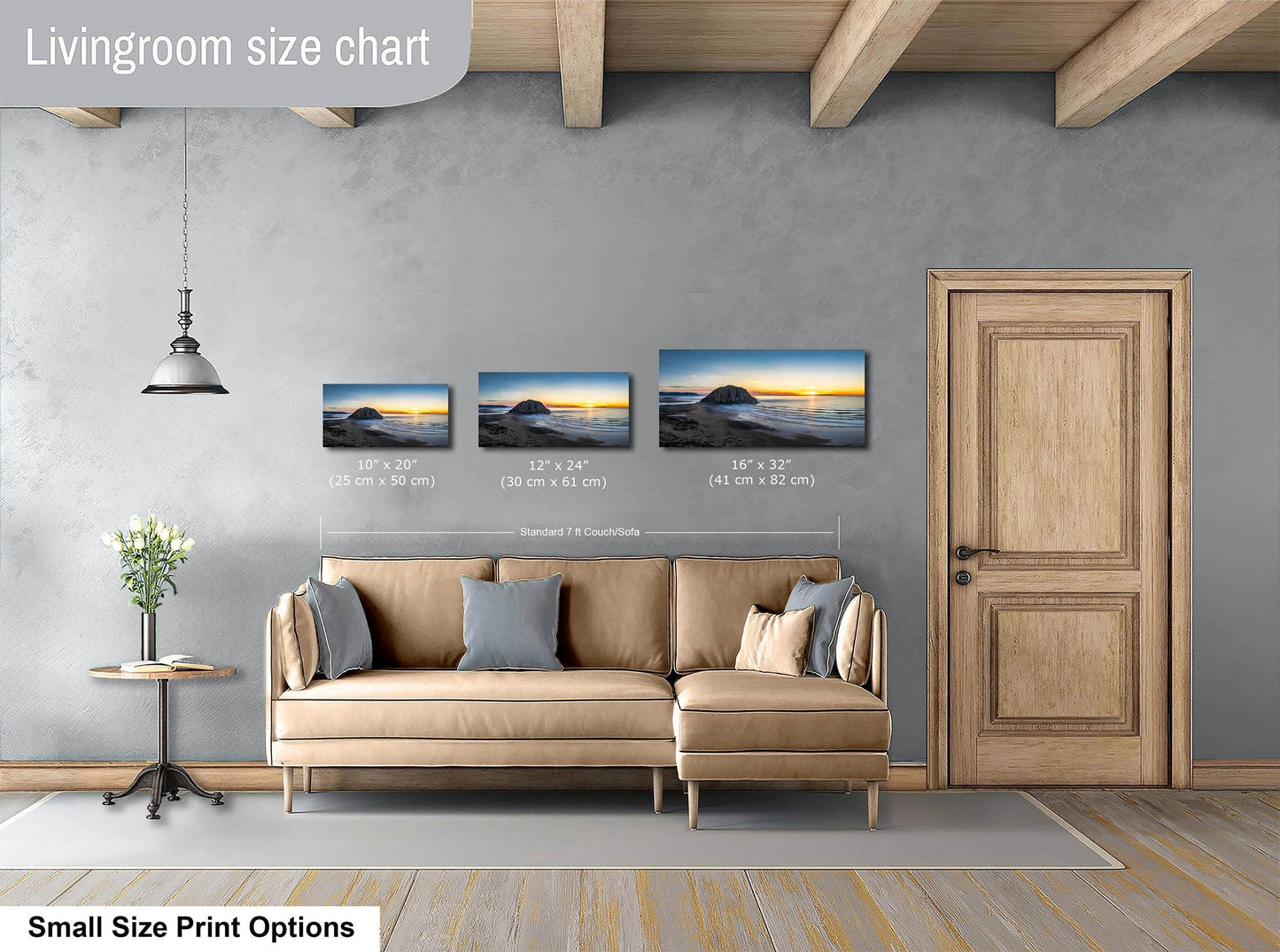Morro Bay California Coastline Ocean Picture Nature Photo Panorama, Morro Rock Coastal Relaxation Artwork, Dorm Room, Office & House Decor