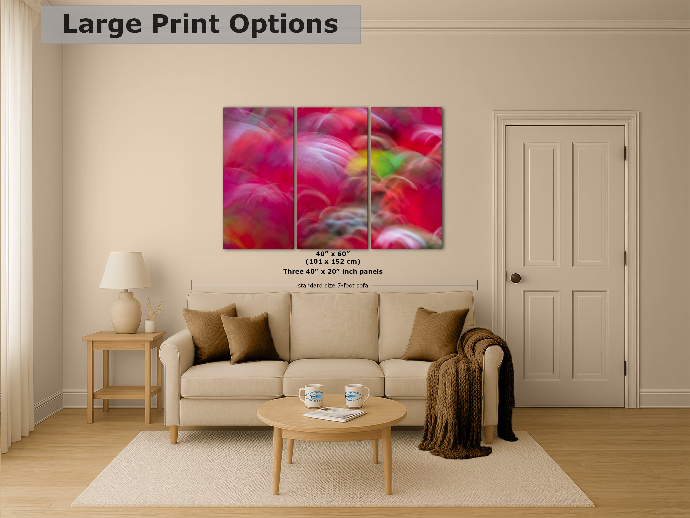 Fall Colors Forest Picture Impressionist Art, Nature Photo Relaxation Artwork, Forest Bathing Wall Decor for Bohemian Style House Decor