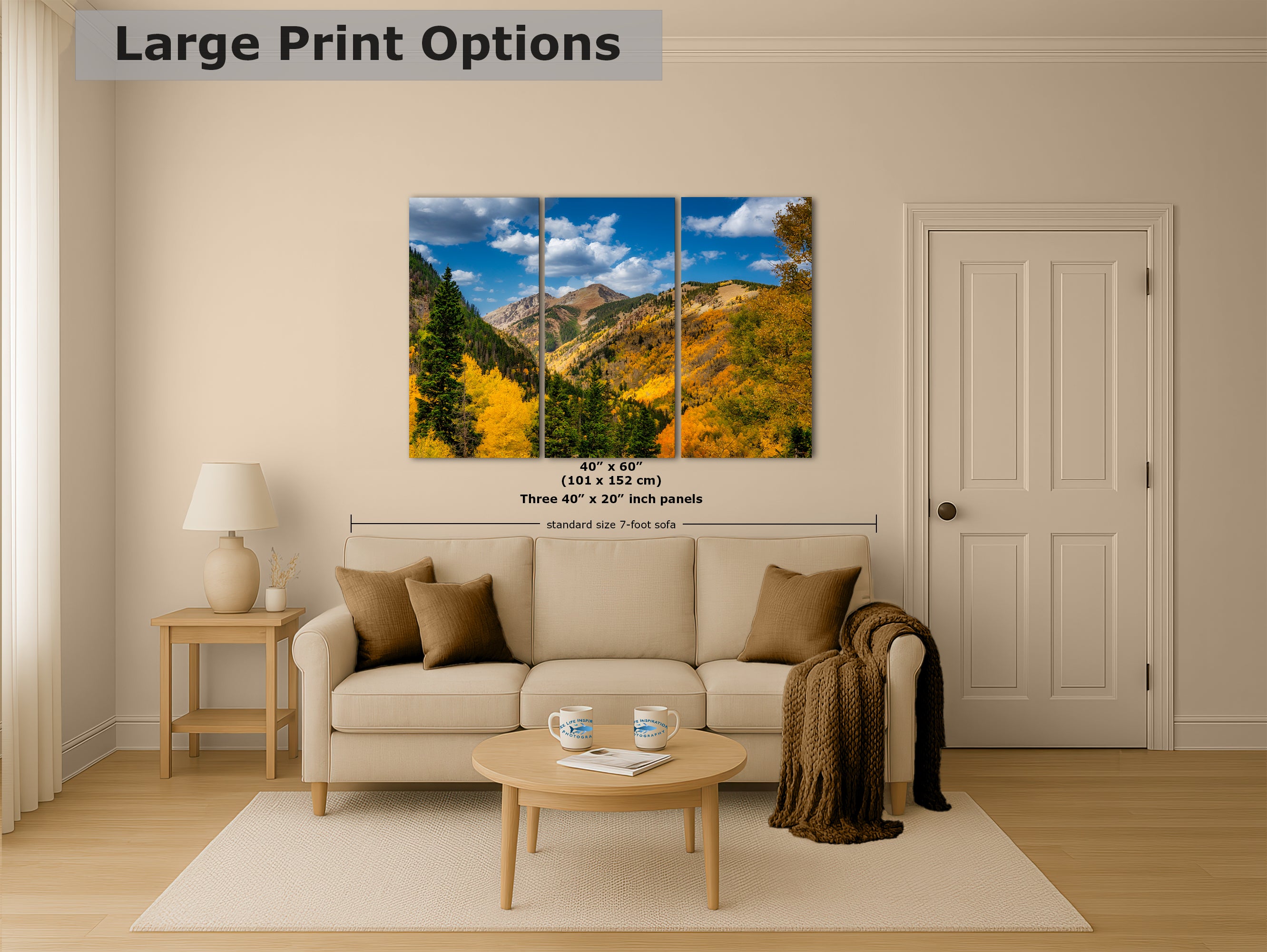 Colorado San Juan Mountains Picture, Fall Colors Nature Photo of Aspen Trees for Relaxation Meditation and Home Decor