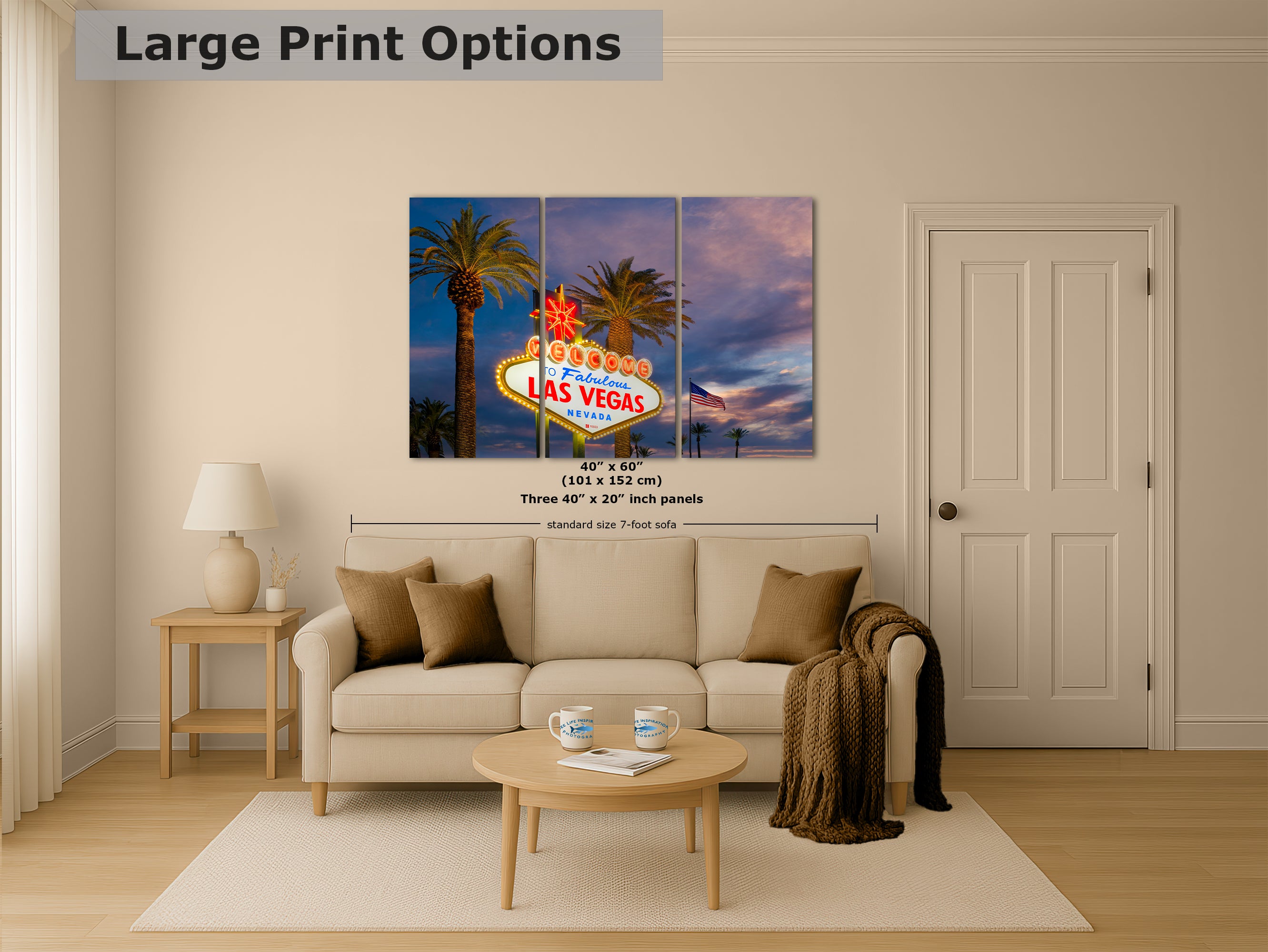 Welcome to Fabulous Las Vegas Nevada Sign Casino Decor, Souvenir Wall Art, Gambling Theme Giant Canvas Print, Neon Sign