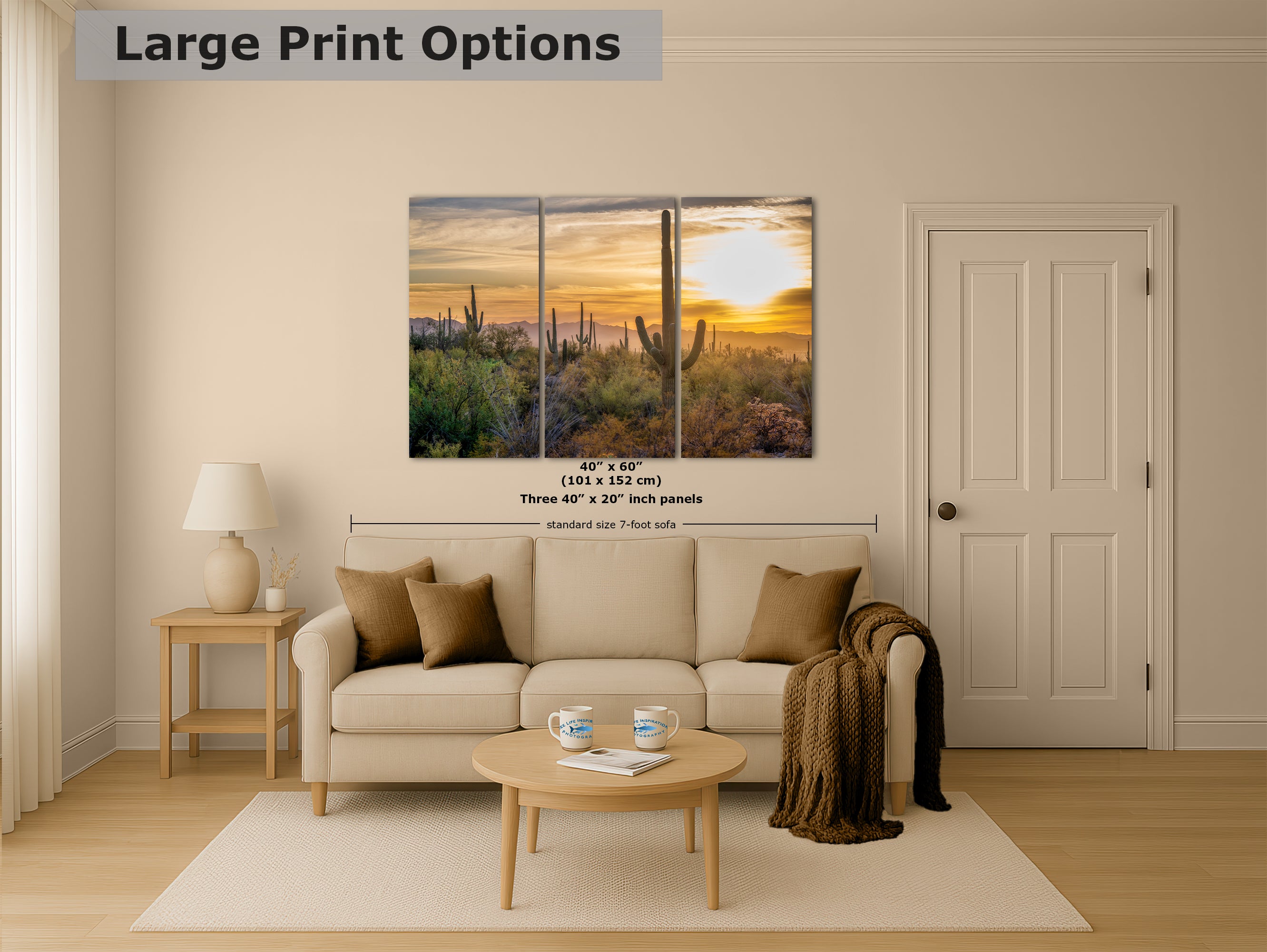 Saguaro National Park Arizona Desert Picture Sunset Nature Photo, Bohemian Style Relaxation Artwork, Southwestern Sonoran Desert House Decor
