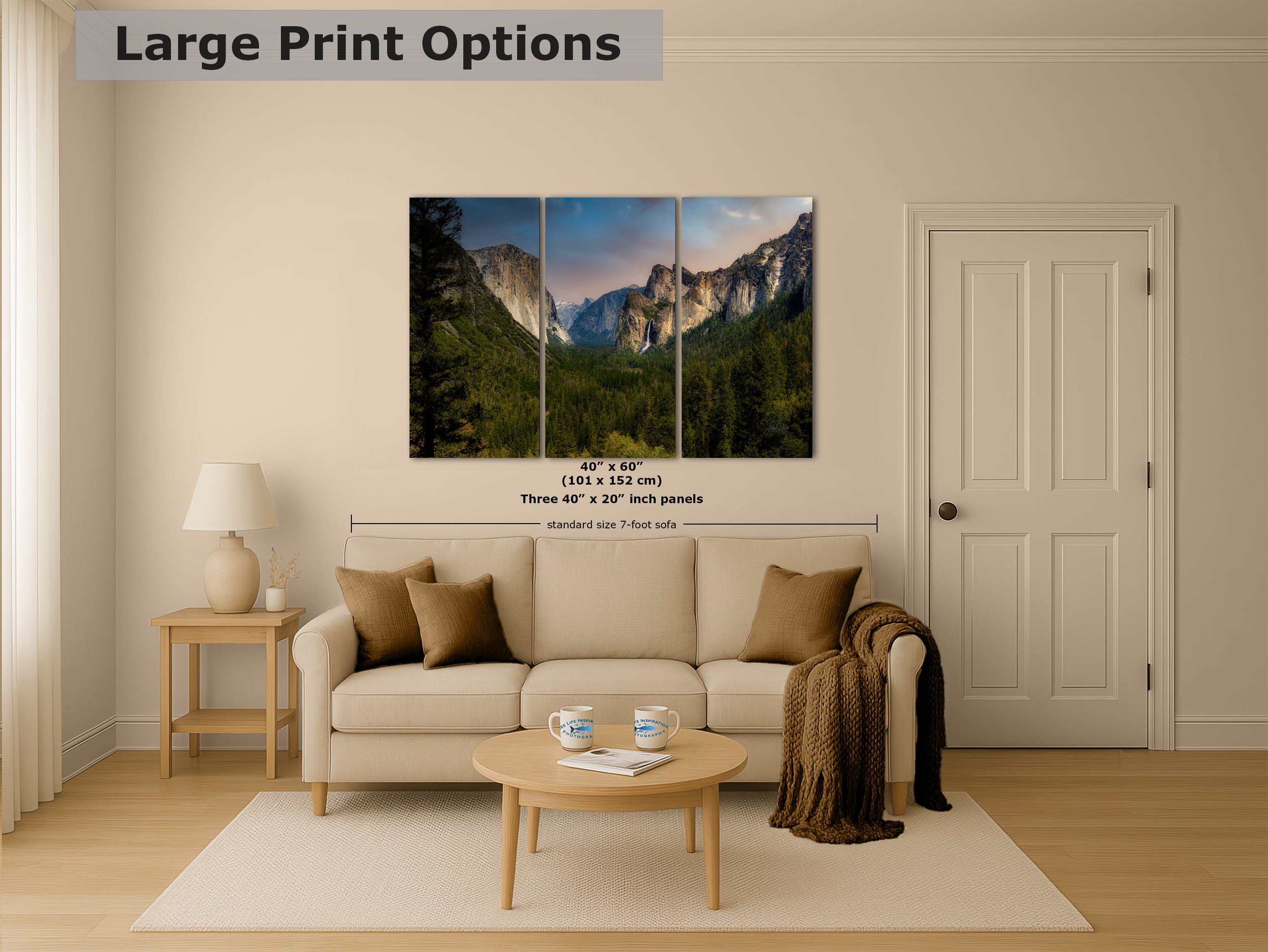 Yosemite National Park Mountain Picture Nature Photo Bohemian Relaxation Artwork for Meditation