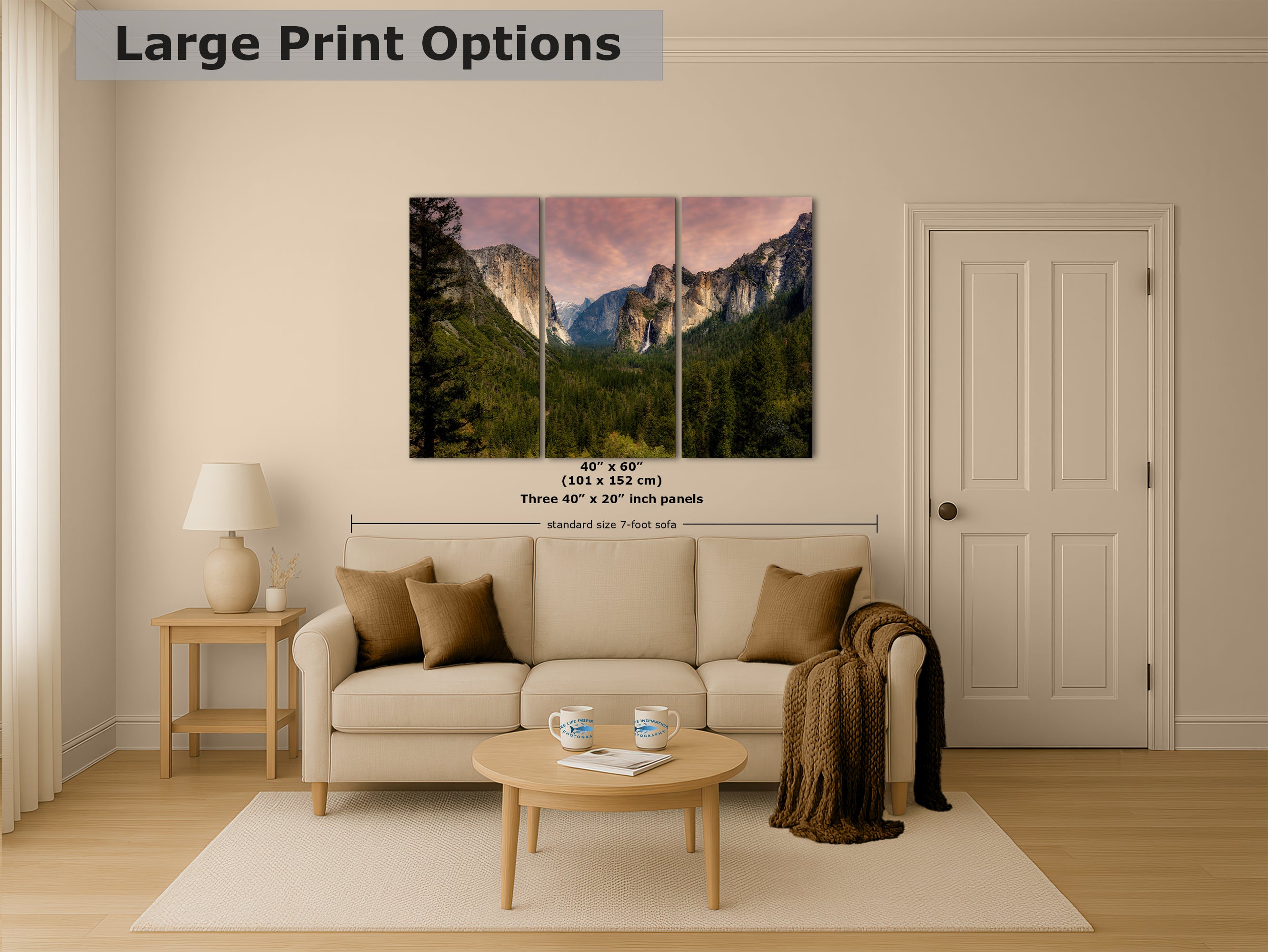 Yosemite National Park Mountain Picture Nature Photo Bohemian Relaxation Artwork for Meditation