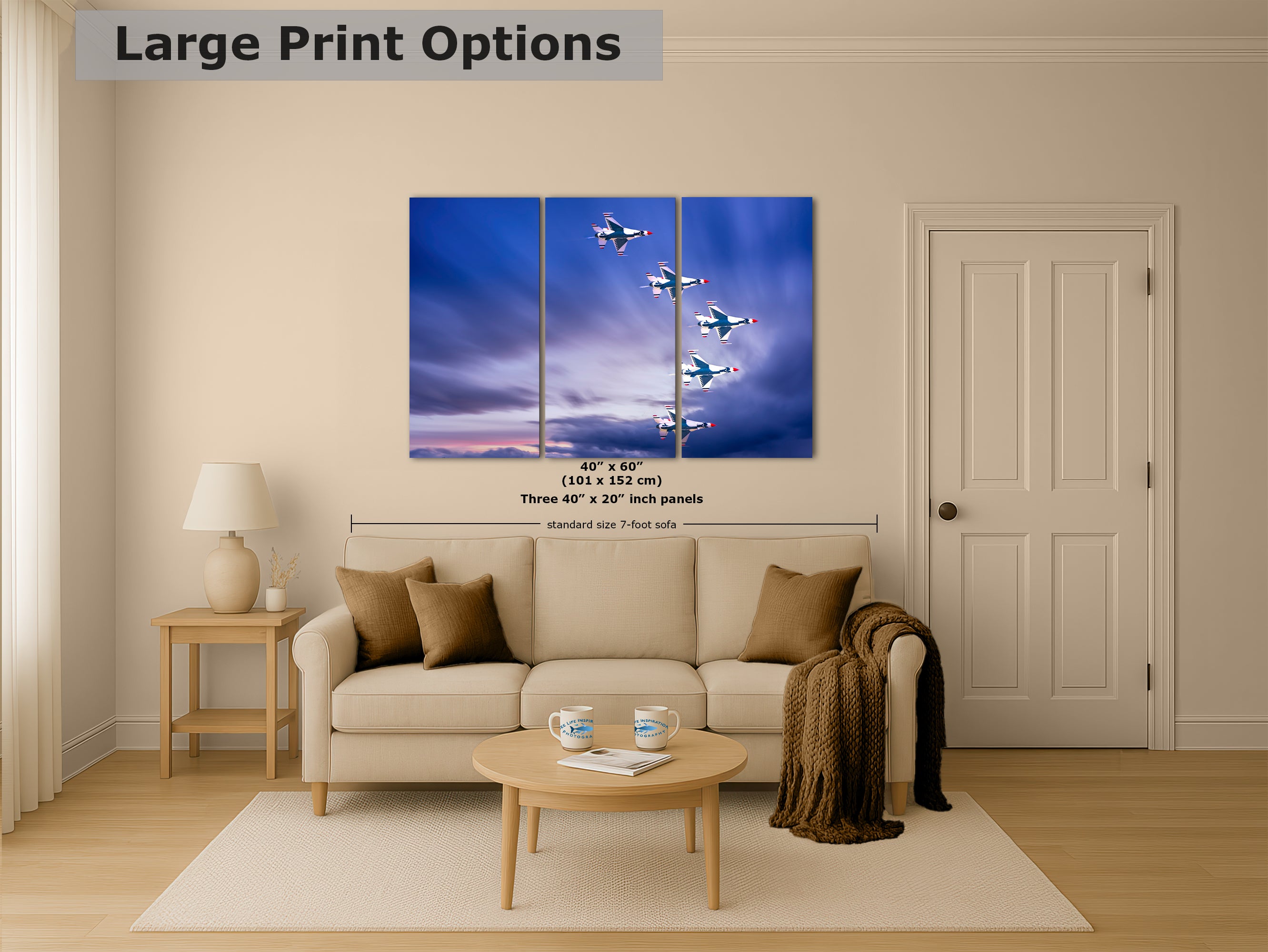 US Airforce Thunderbirds F-16 Fighting Falcon Aviation Artwork | Military Aircraft Wall Decor for Aviation Enthusiasts and Man Cave Decor