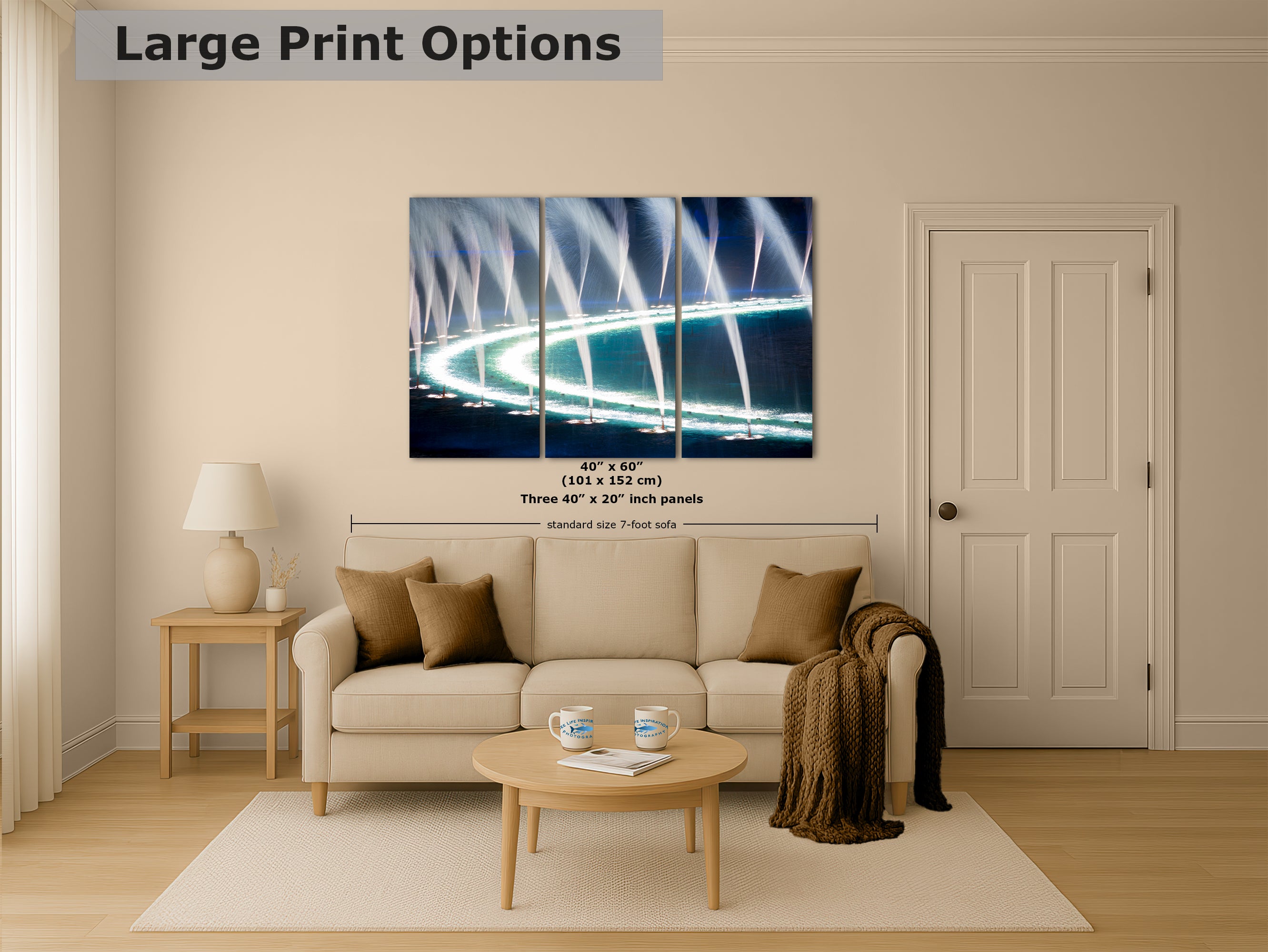 Bellagio Las Vegas Water Picture, Relaxation Artwork, Night Water Display Wall Decor, Ethereal Cityscape Photography