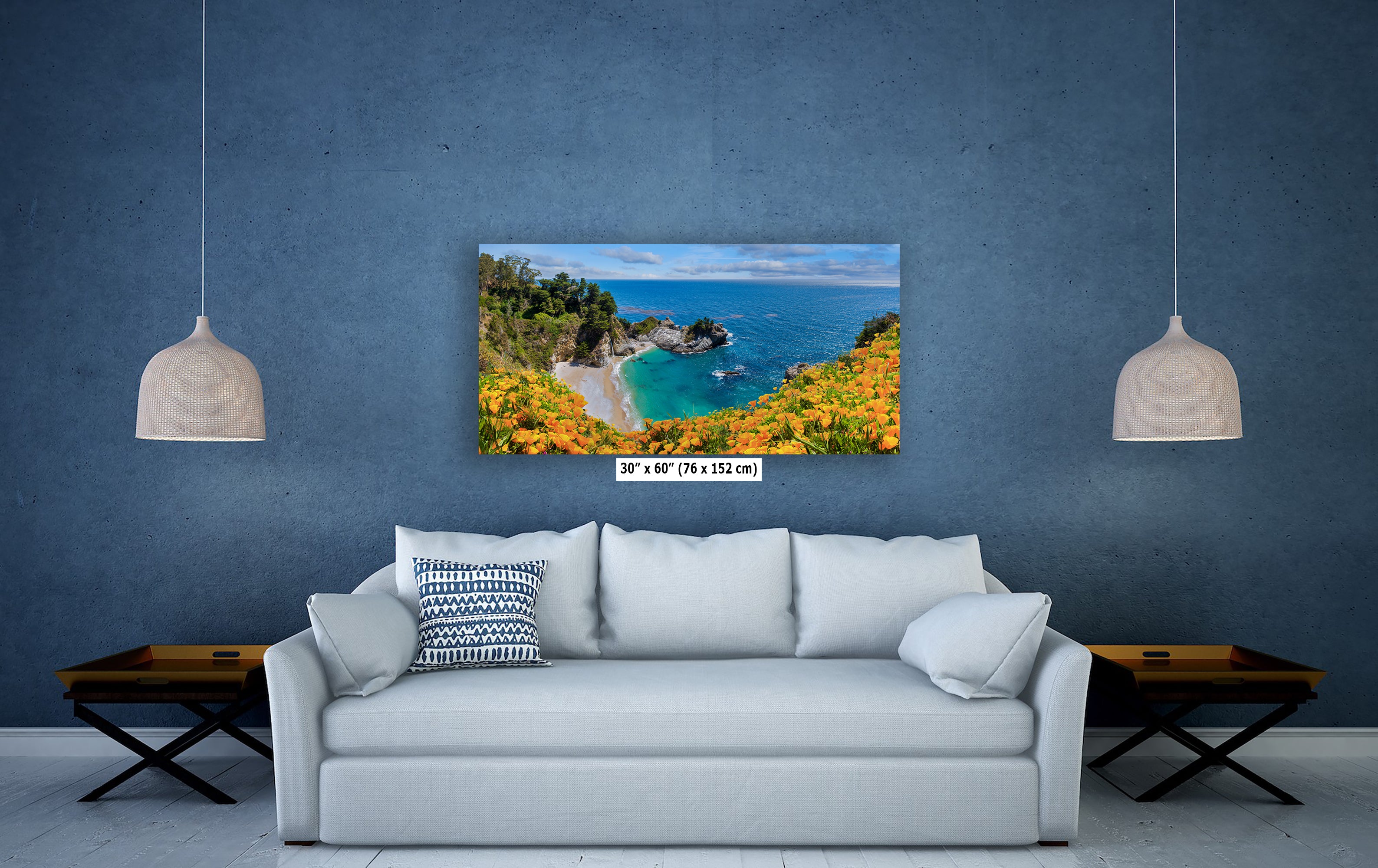 McWay Falls Wall Art Ocean Picture, Big Sur California Coastline Nature Photo