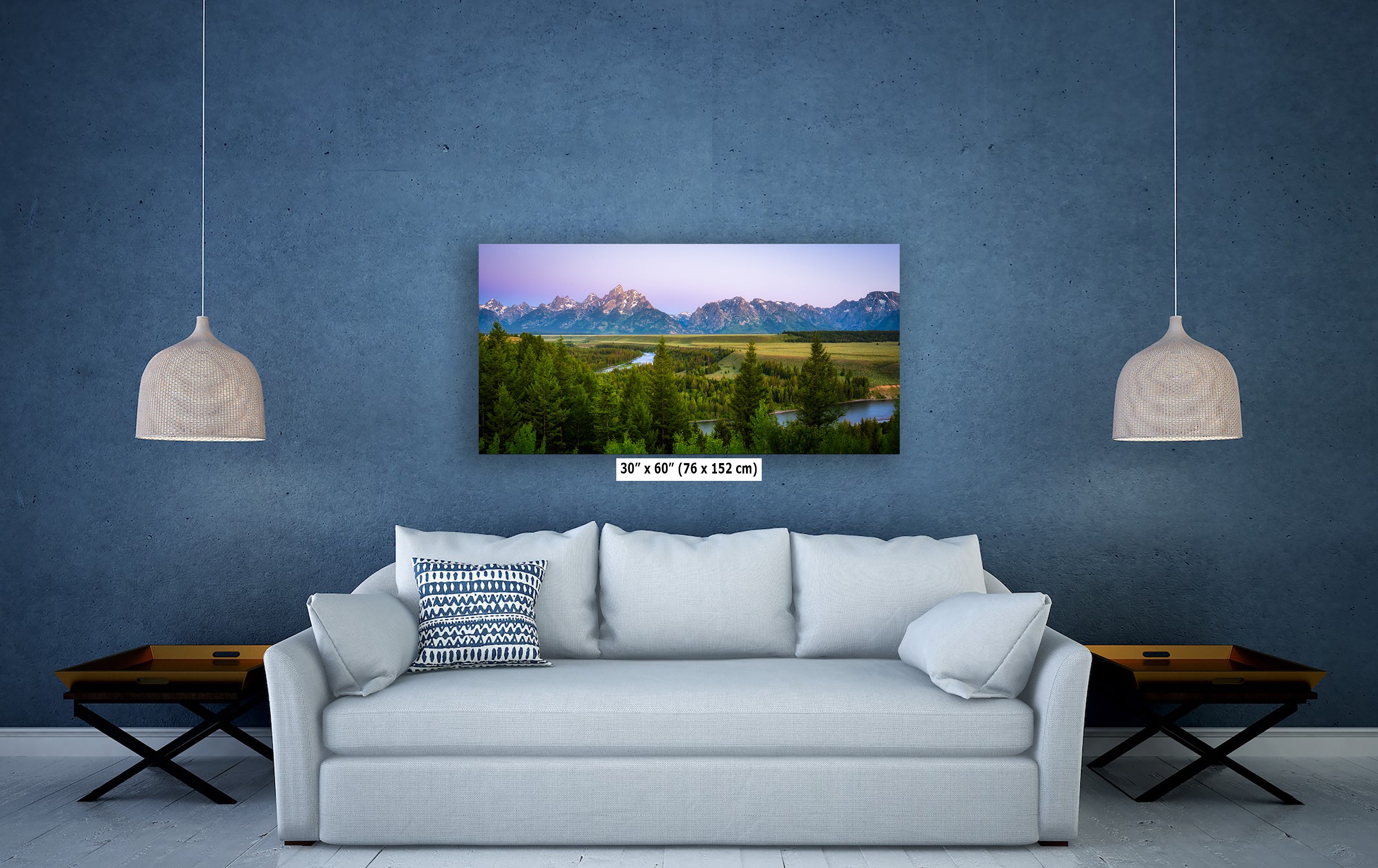 Grand Teton National Park Mountain Picture Panorama Nature Photo, Rustic Wall Art, Jackson Hole Scenery, Bohemian Decor