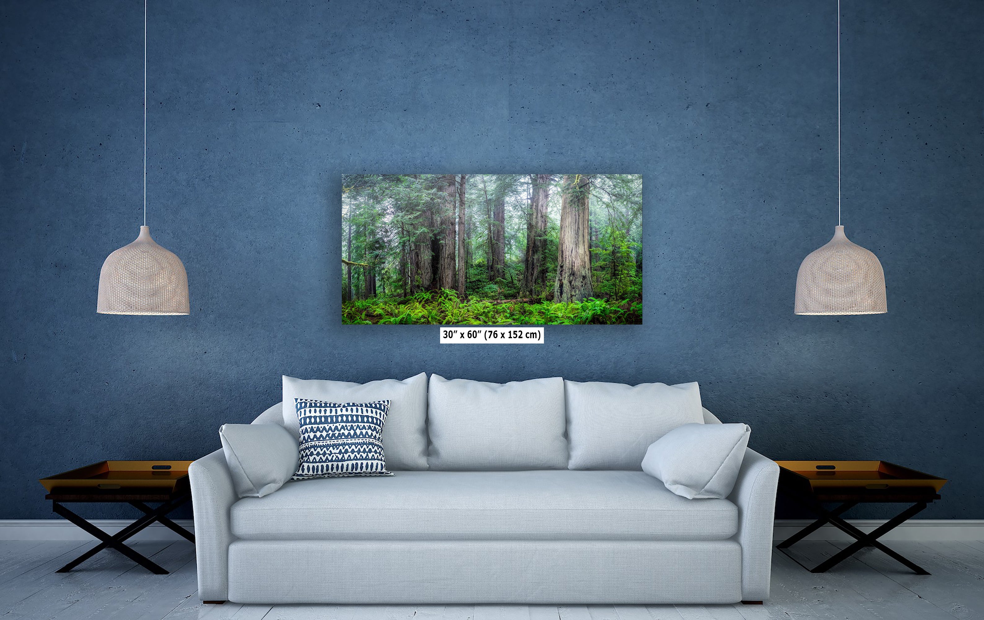 Redwood Trees Forest Picture Nature Photo, Forest Bathing in Misty California Redwoods Wall Art, for Relaxation in the Home and Office