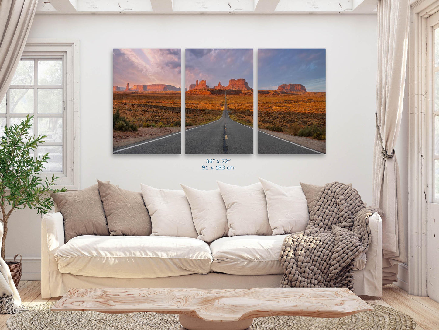 Monument Valley Arizona Desert Picture Nature Photo, Forrest Gump View Bohemian Style Relaxation Artwork for Meditation, Apartment, Office & House Décor