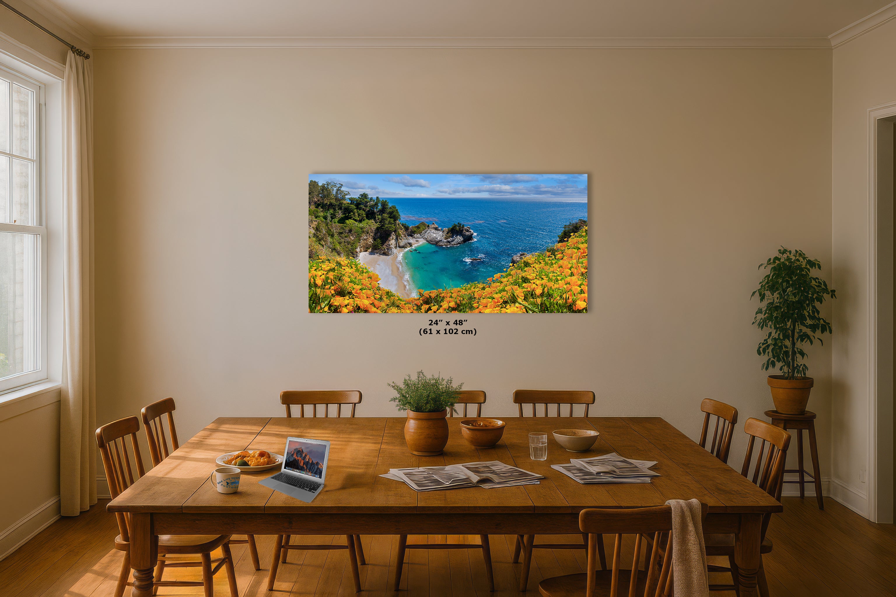 McWay Falls Wall Art Ocean Picture, Big Sur California Coastline Nature Photo