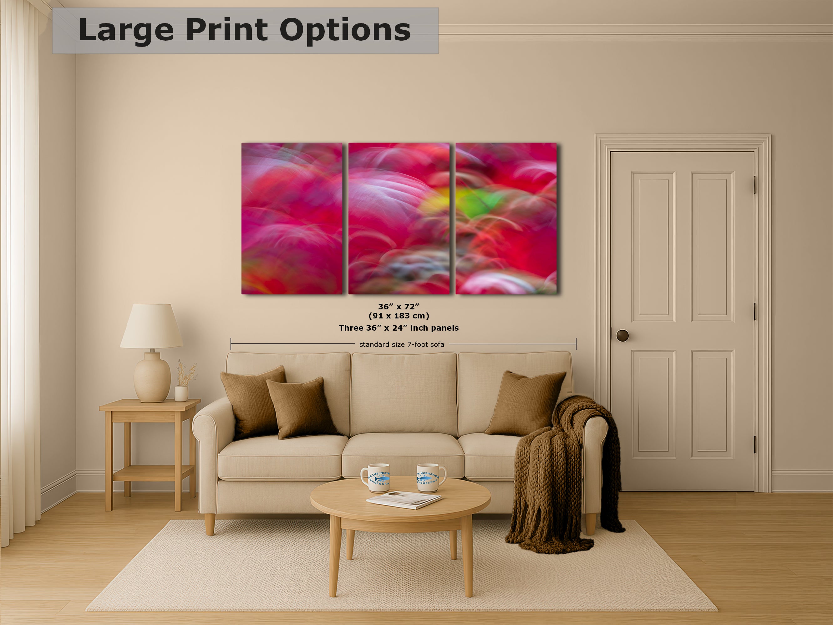 Fall Colors Forest Picture Impressionist Art, Nature Photo Relaxation Artwork, Forest Bathing Wall Decor for Bohemian Style House Decor