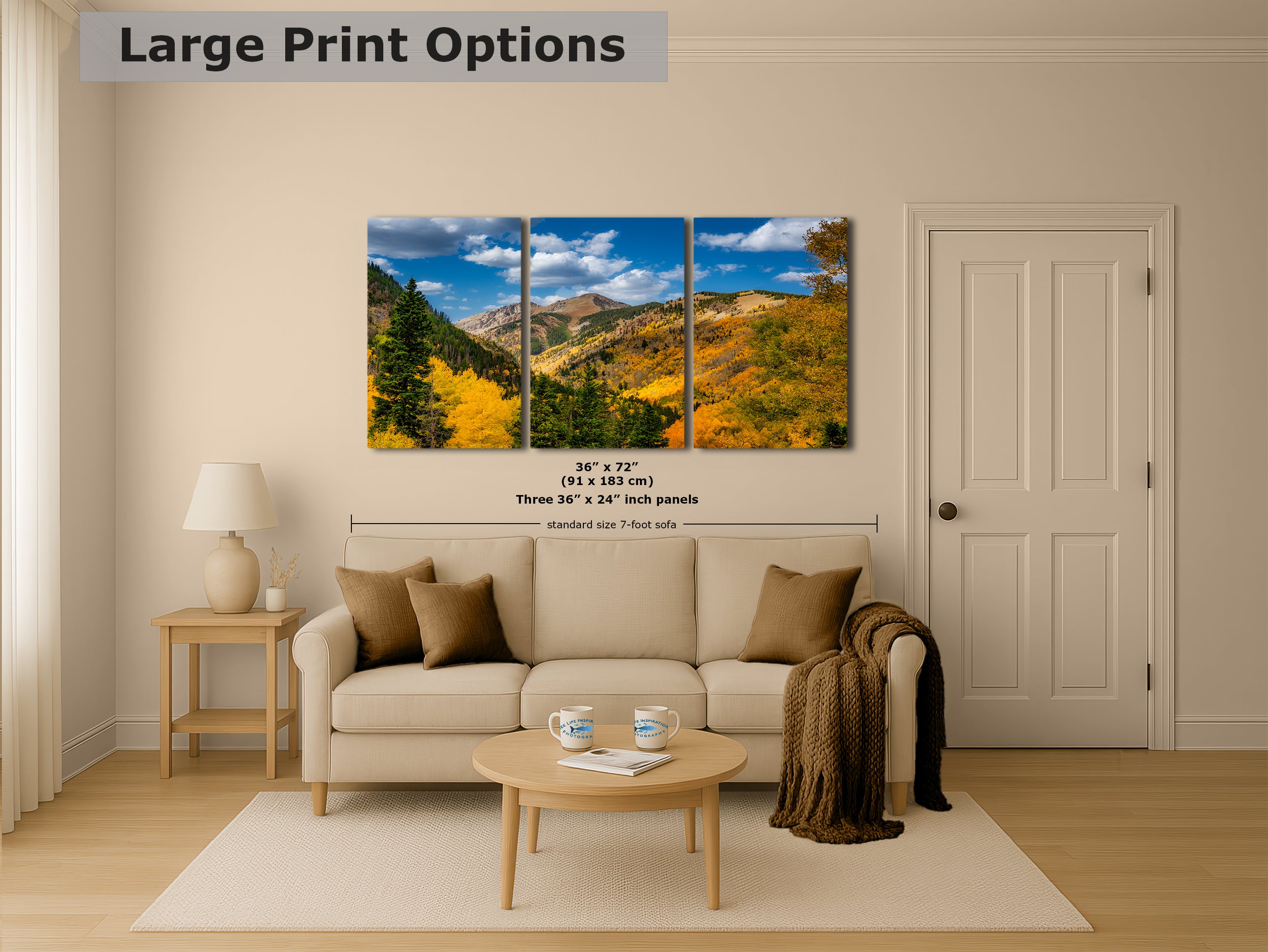Colorado San Juan Mountains Picture, Fall Colors Nature Photo of Aspen Trees for Relaxation Meditation and Home Decor