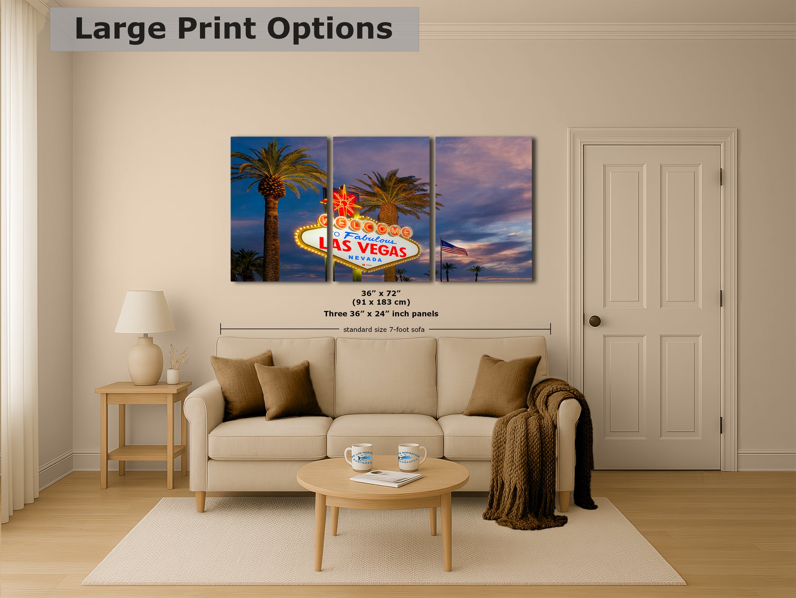 Welcome to Fabulous Las Vegas Nevada Sign Casino Decor, Souvenir Wall Art, Gambling Theme Giant Canvas Print, Neon Sign