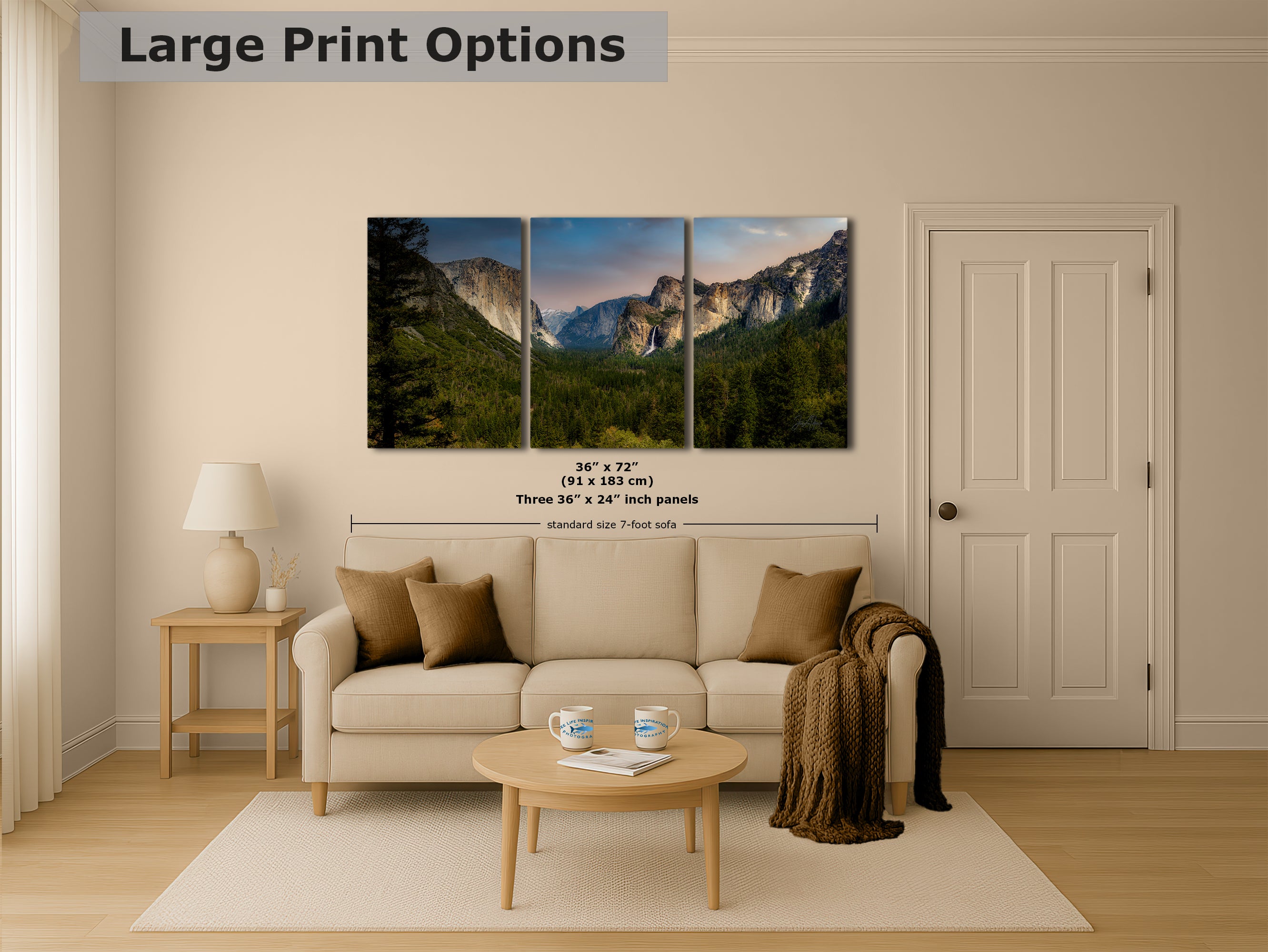 Yosemite National Park Mountain Picture Nature Photo Bohemian Relaxation Artwork for Meditation