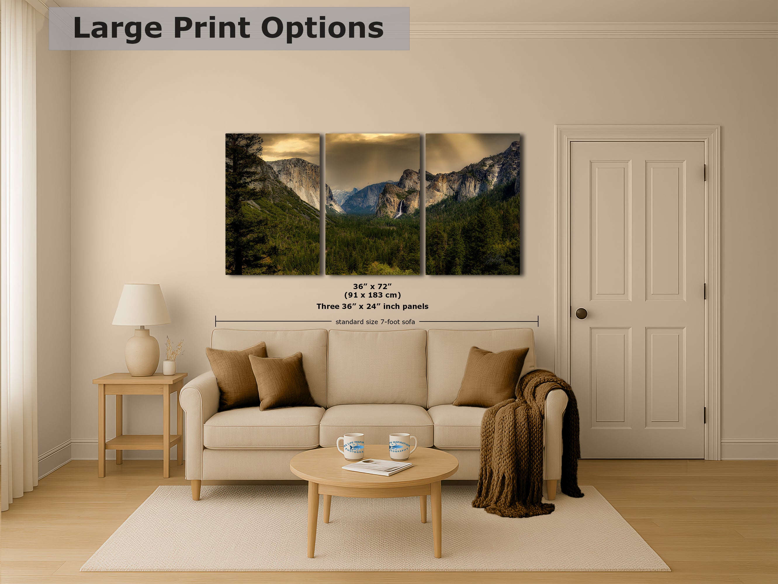 Yosemite National Park Mountain Picture Nature Photo Bohemian Relaxation Artwork for Meditation