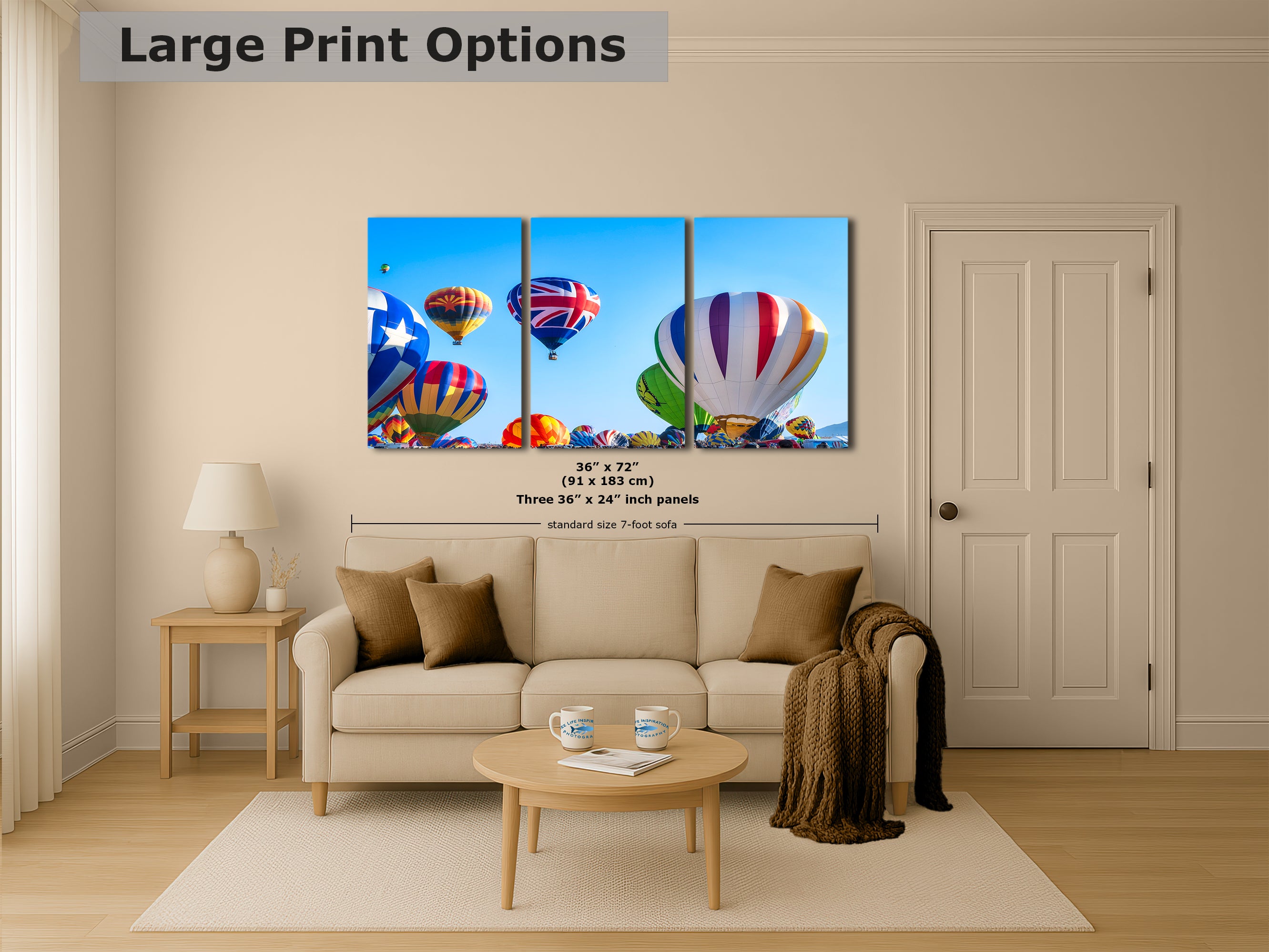 Union Jack Hot Air Balloon Festival Mass Ascension, Albuquerque New Mexico Balloon Fiesta Wall Art, Office, Cubicle & House Decor